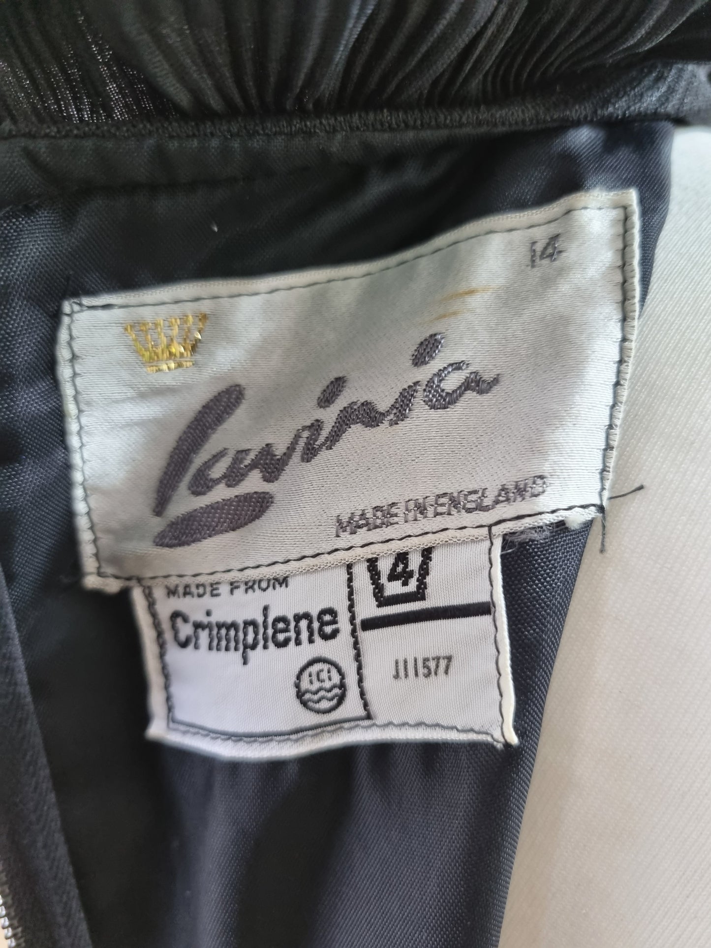 Lavinia Black Maxi Vintage Evening Dress Ruffle Collar UK 16 - Vintage Appreciation Society