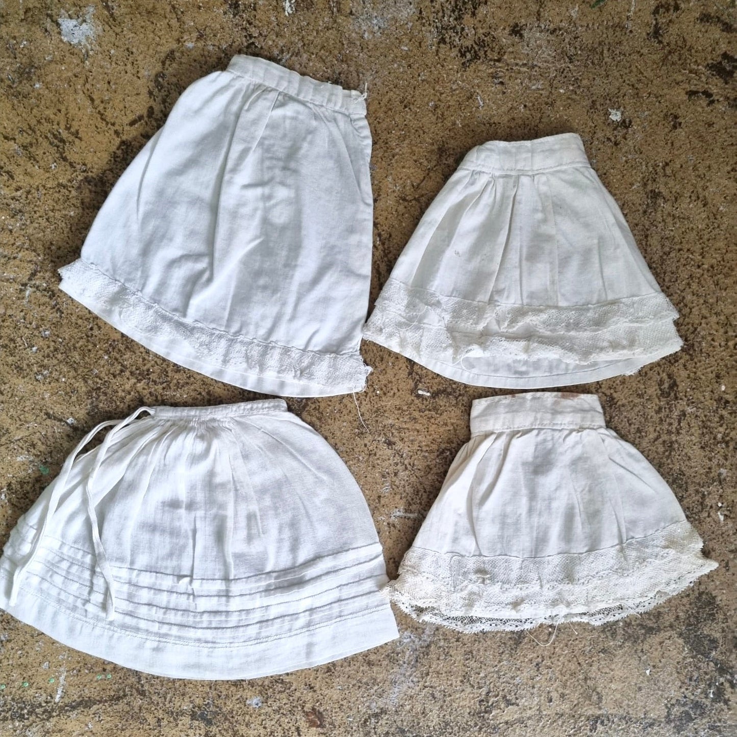 Vintage Antique Baby Children's White Skirts Job Lot of Four