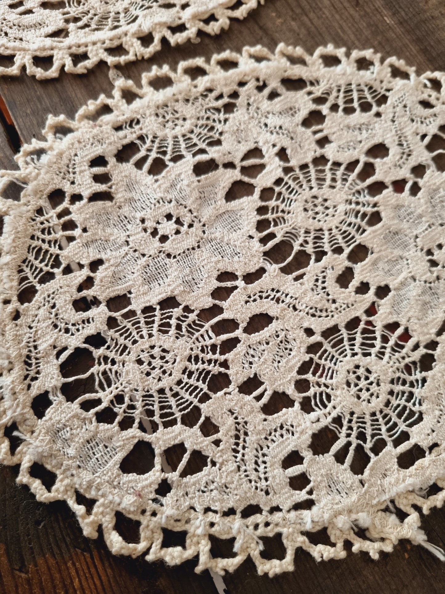 Vintage Beige Oval Small Doilies for Homeware Styling Cottagecore