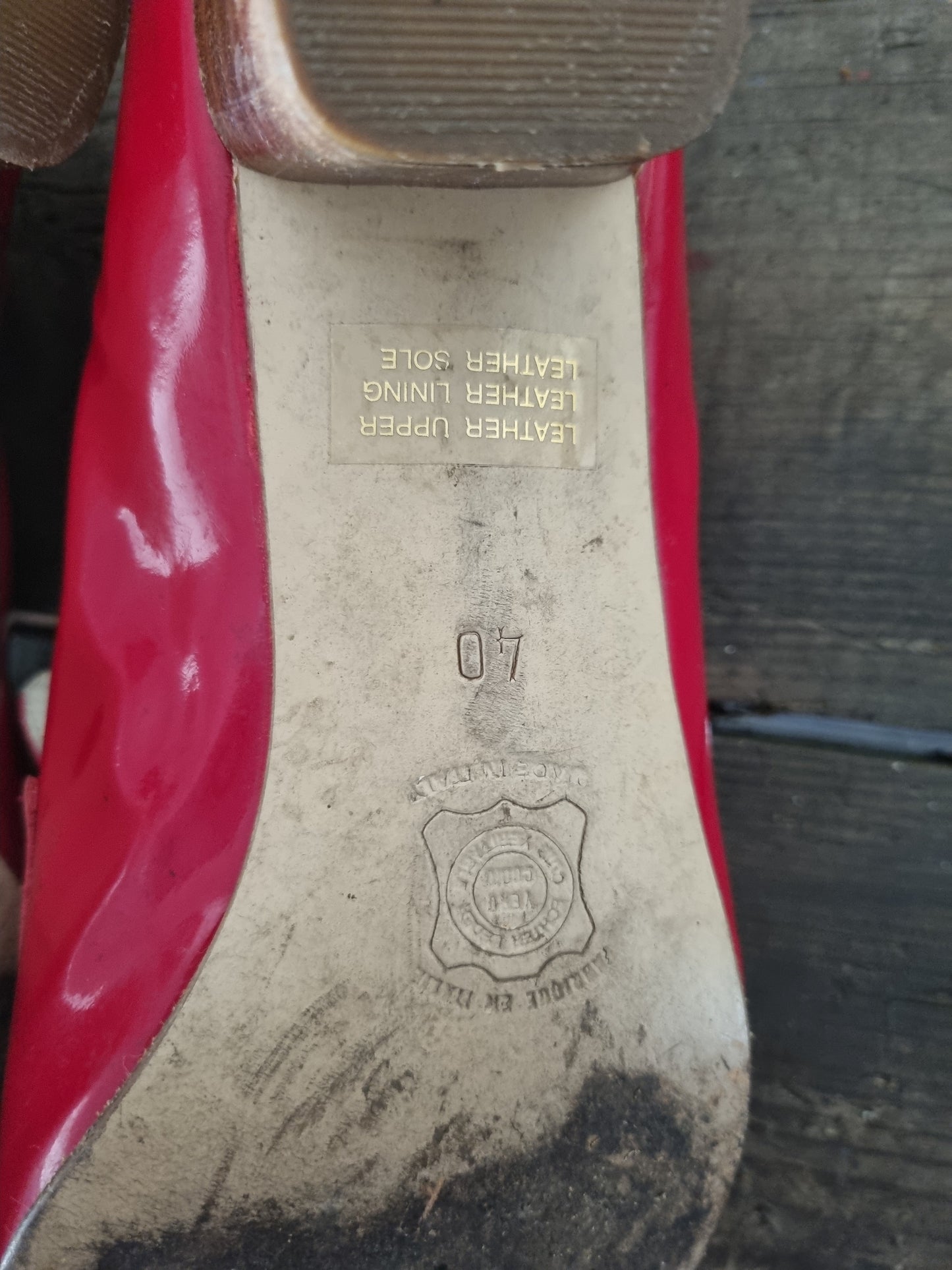 Roberto Vianni Patent Red Loafers Vintage UK 6.5 EU 39 US 8.5