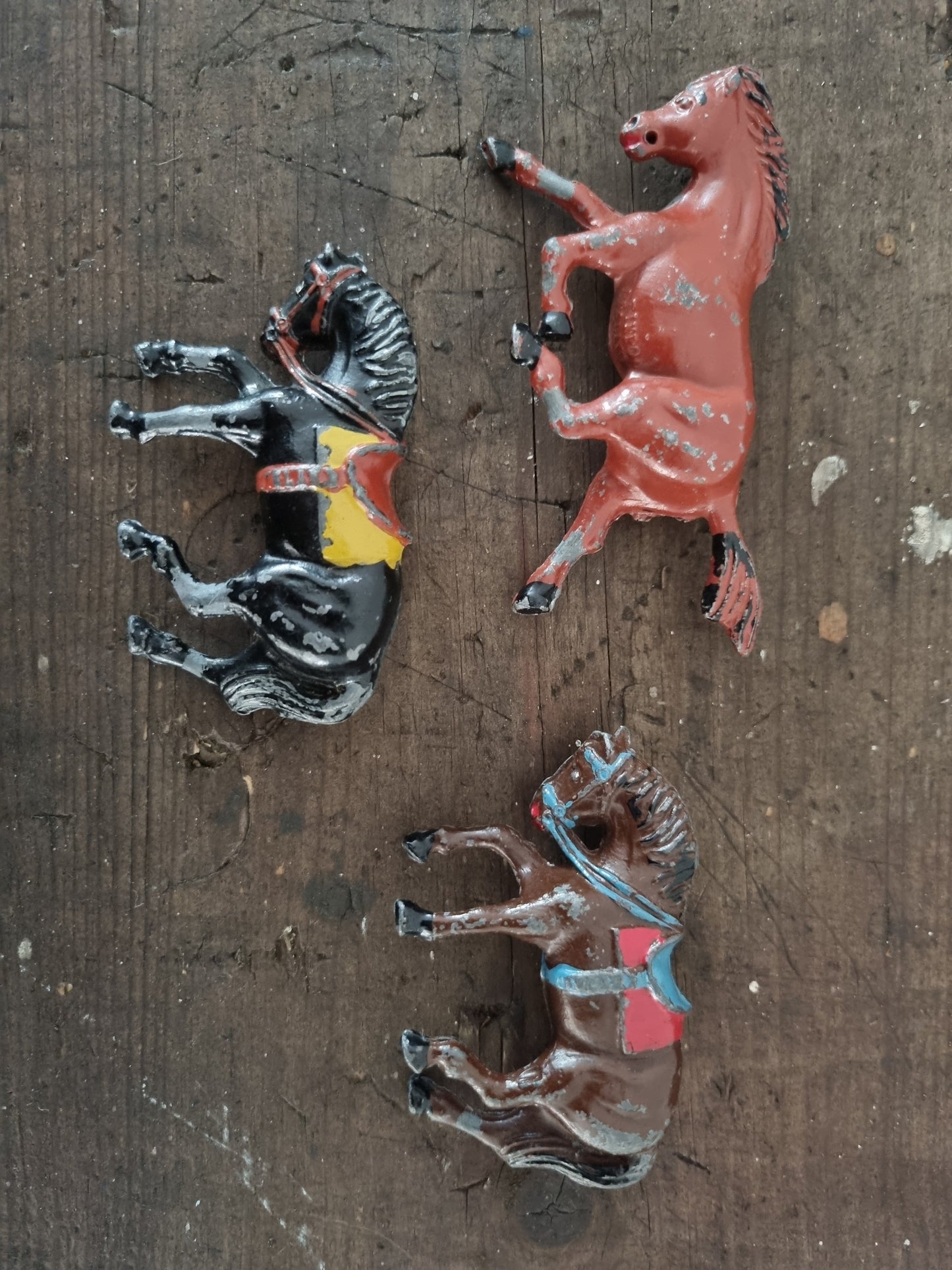 Vintage Metal Horse Toys for Decorative Old Toy Collections