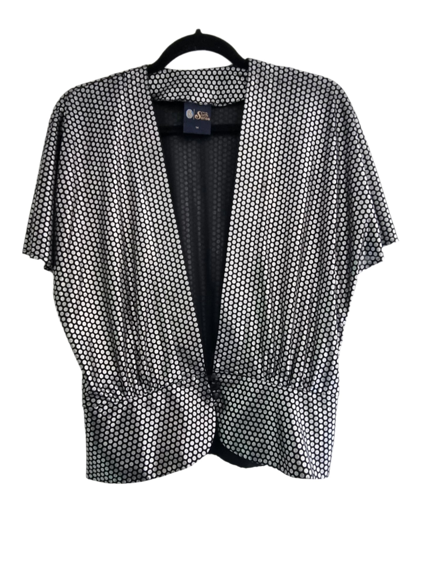 Your Sixth Sense Silver Batwing Polka Dot Top (UK14)