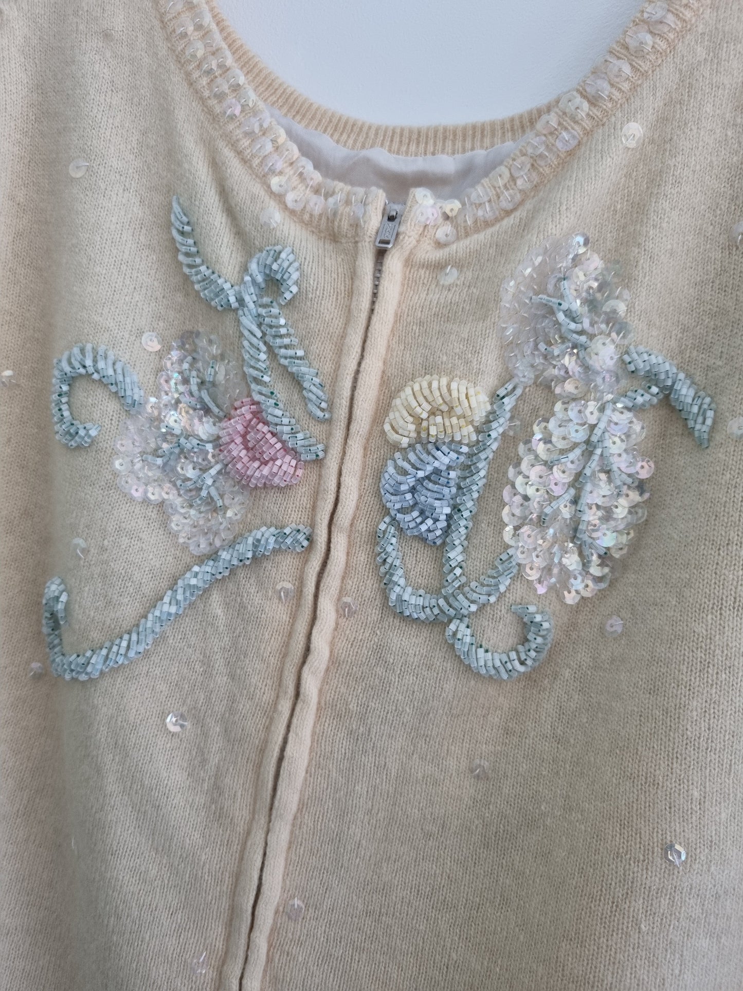 Munroe Sportswear Cream Knitted Poodle Tank Top UK1012