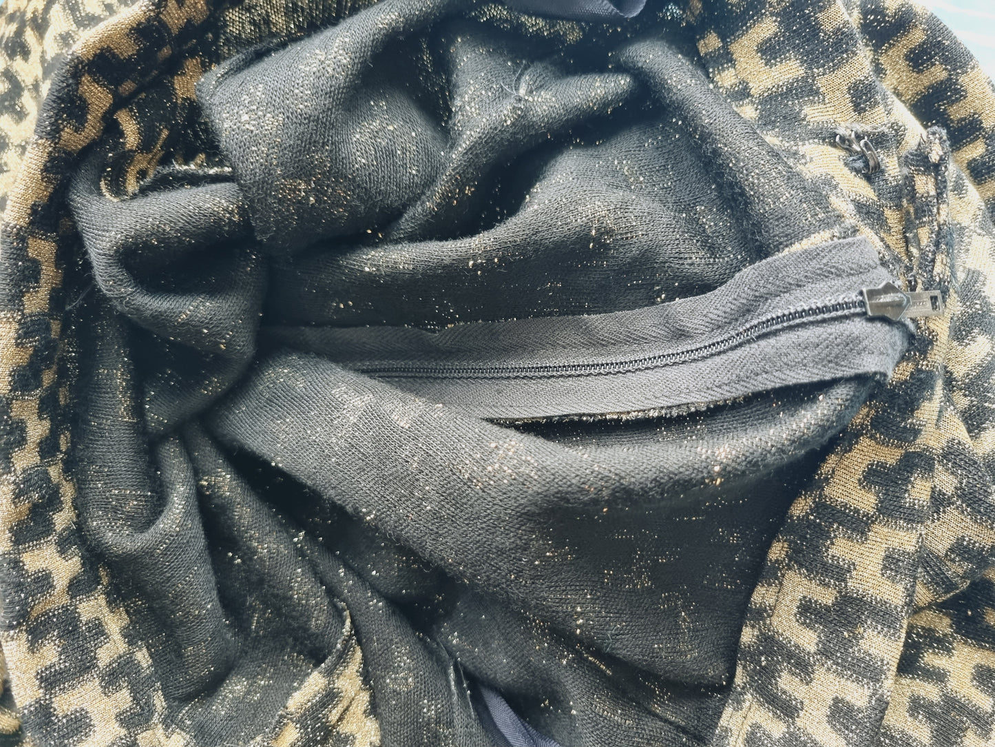 Vintage Party Skirt Black and Gold Maxi Handmade UK10