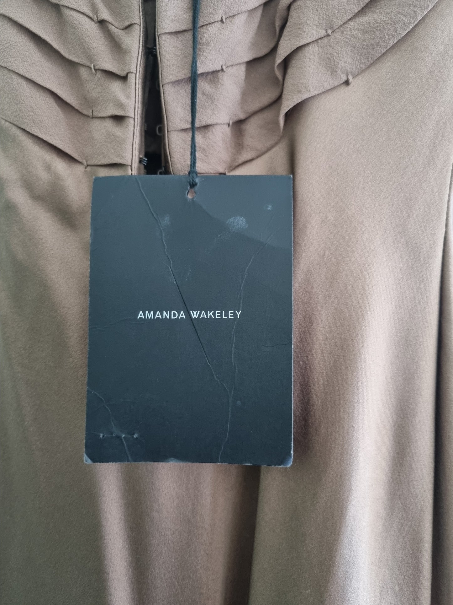 Vintage Amanda Wakeley Silk Brown Evening Dress UK68
