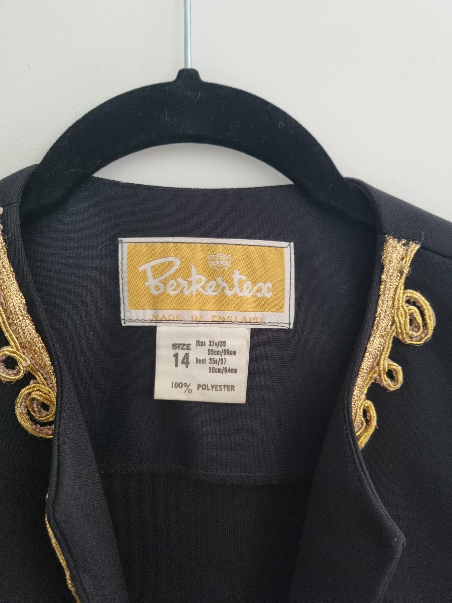 Vintage Berkertex Cropped English Blazer in Black (UK14)