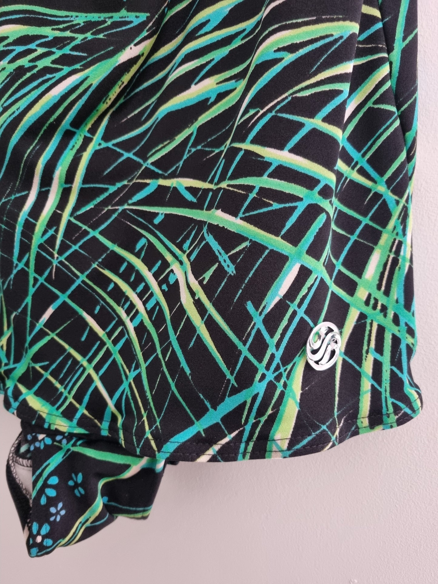 Vintage Glumann German Black Pattern Swimsuit Size UK10