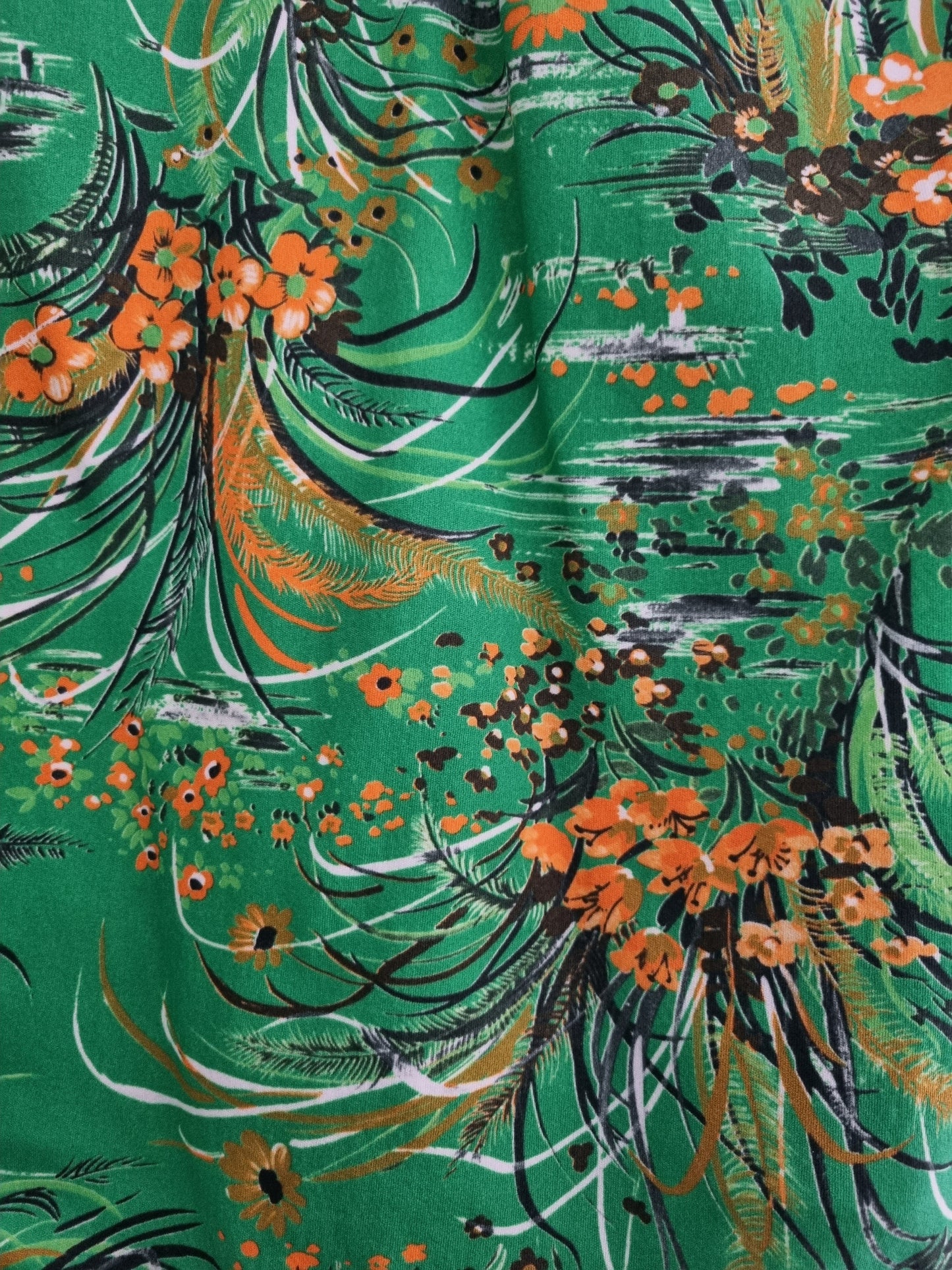 Vintage Green and Orange Swimsuit UK12 for Retro Beach Style