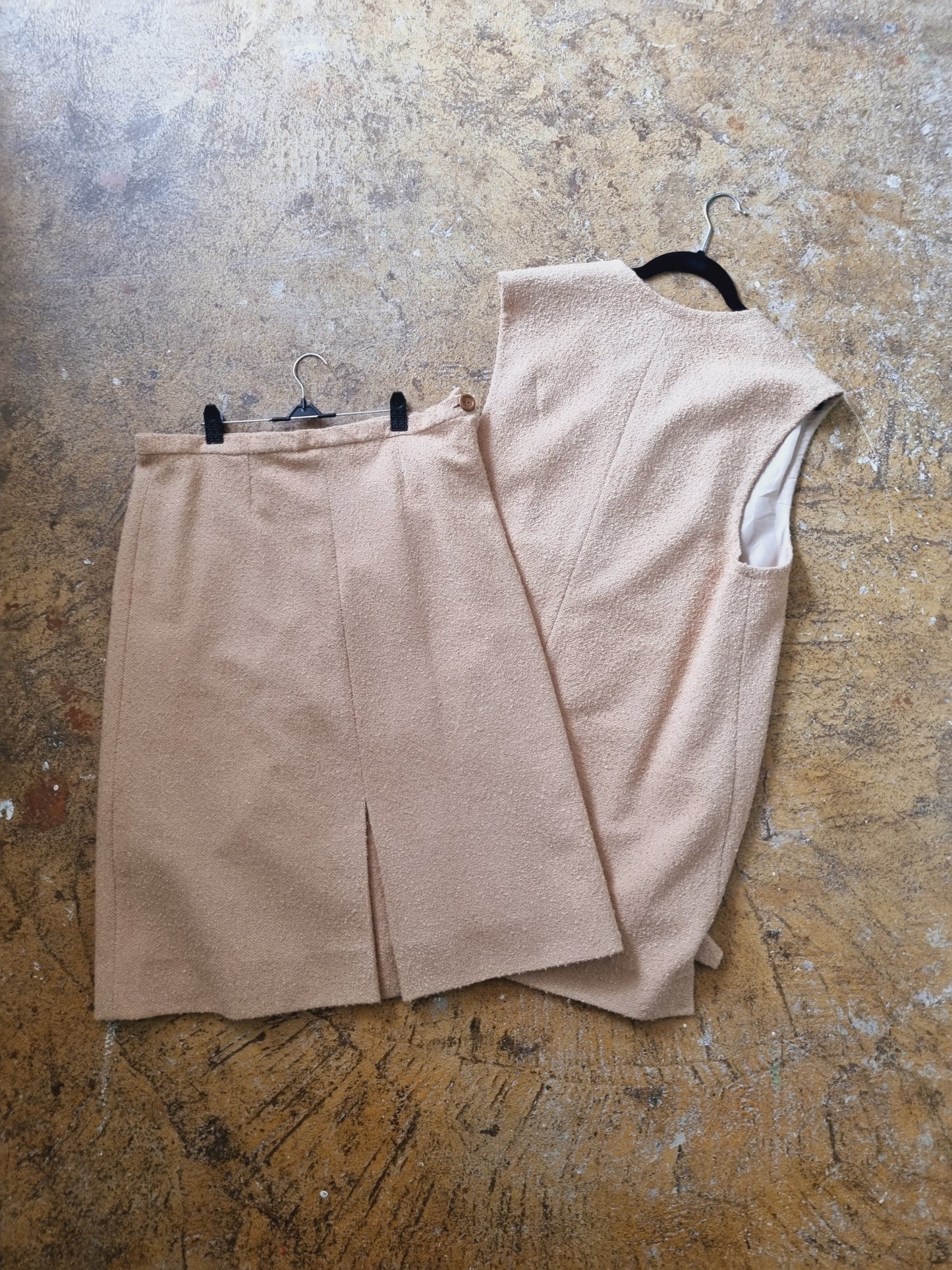 Vintage Beige Textured Two Piece Set (ML) for Elegant Styling