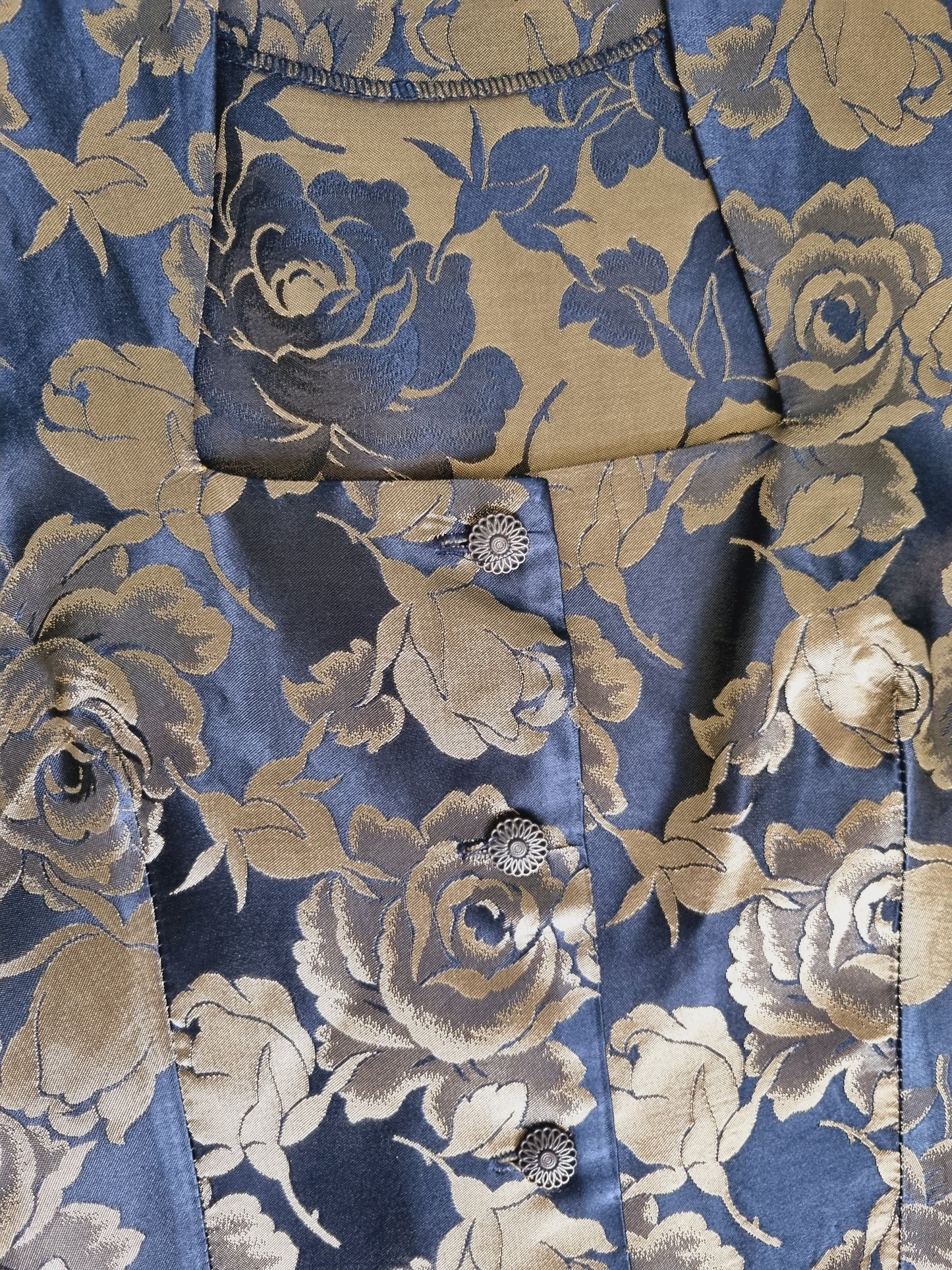 Skirt Suit Vintage by Anne Brooks Petite Black and Gold Set