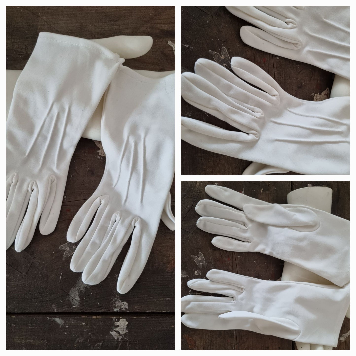 Vintage Deadstock Soft White Bridal Gloves . Size 6