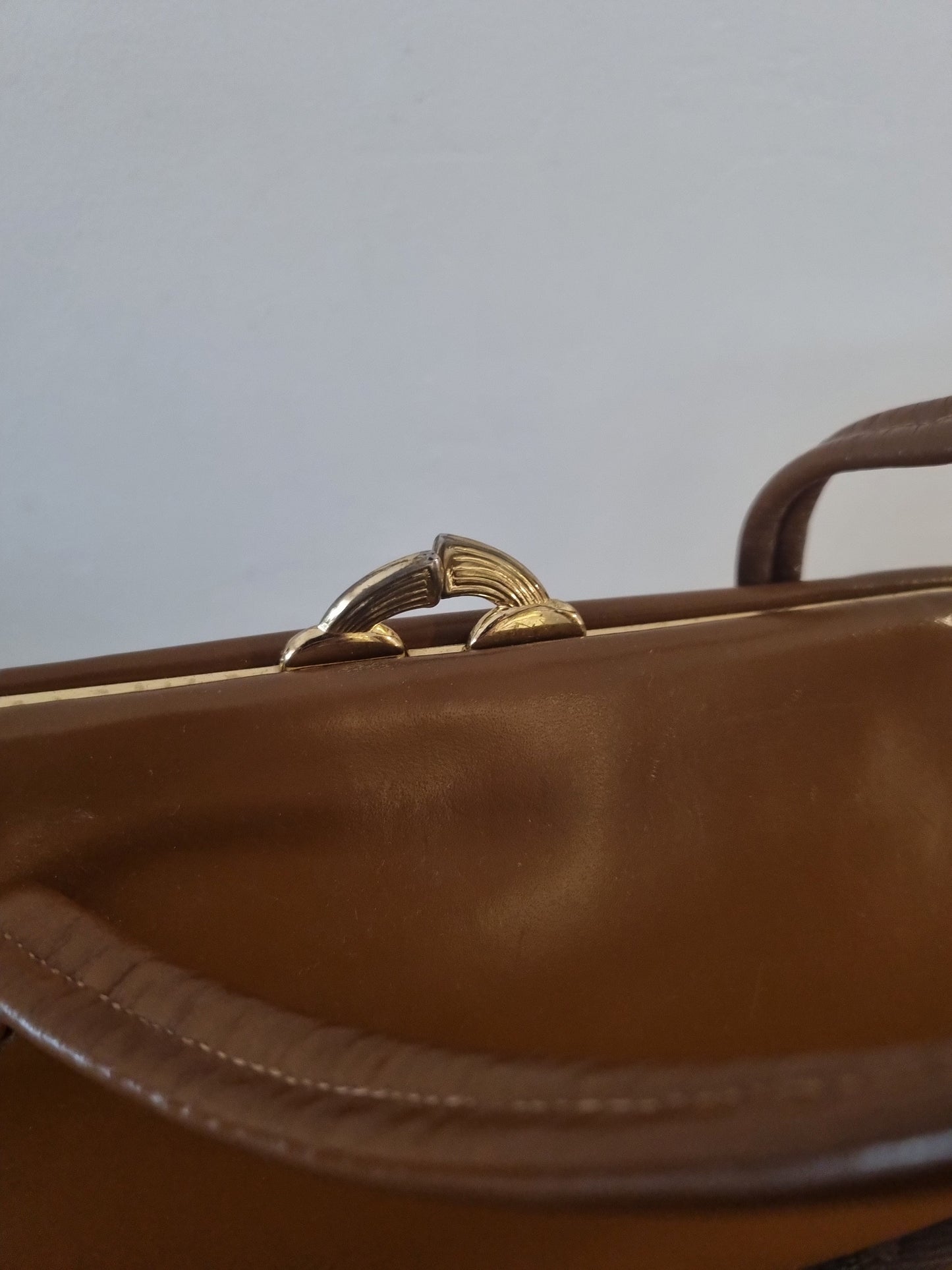 Brown Top Handle Waldybag Handbag Made in England Vintage