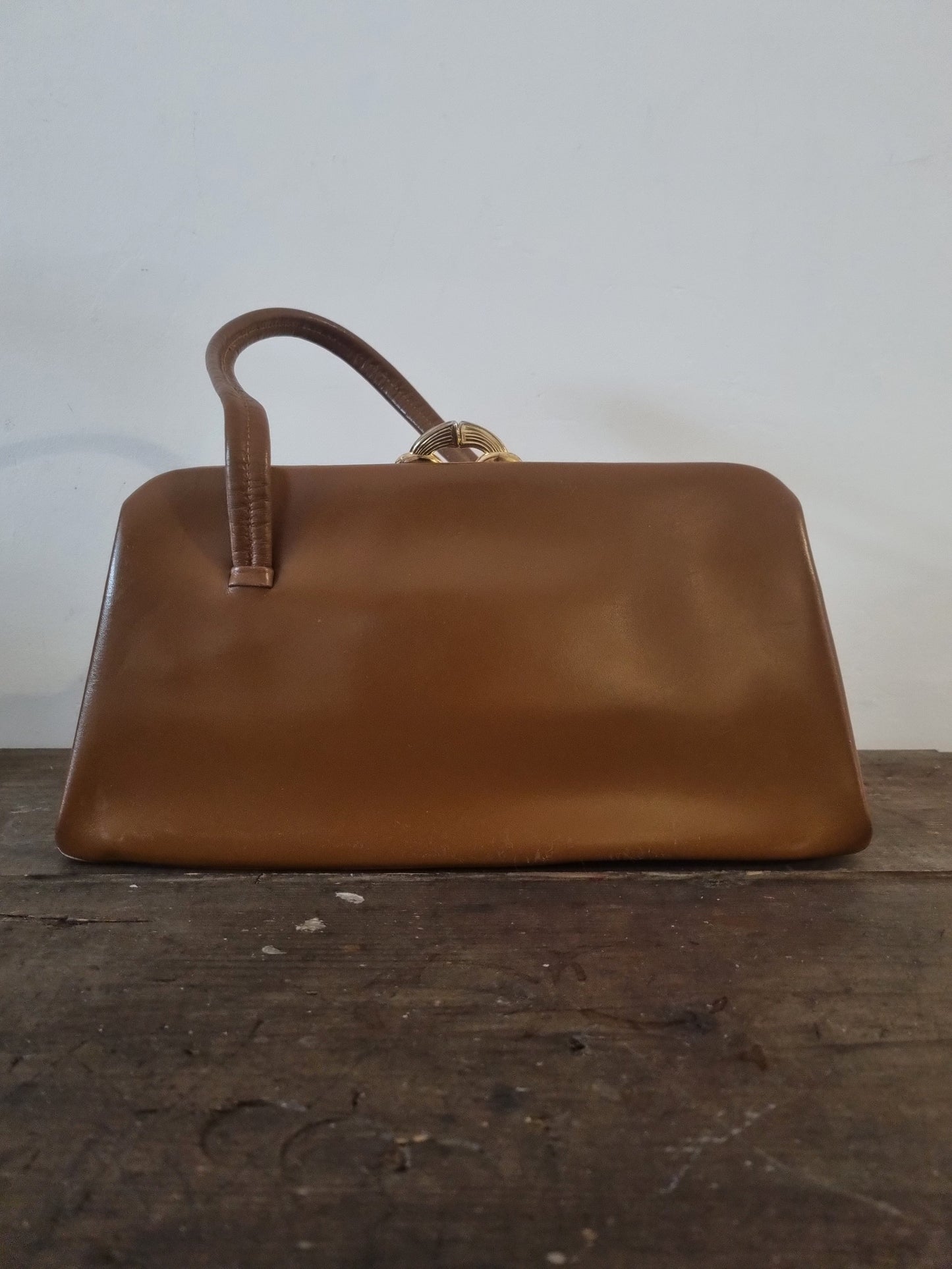 Brown Top Handle Waldybag Handbag Made in England Vintage