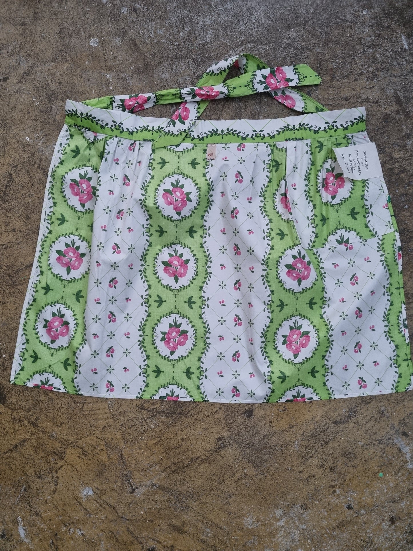 Vintage Apron Deadstock by A Beech Tree Garment with Pink Flowers