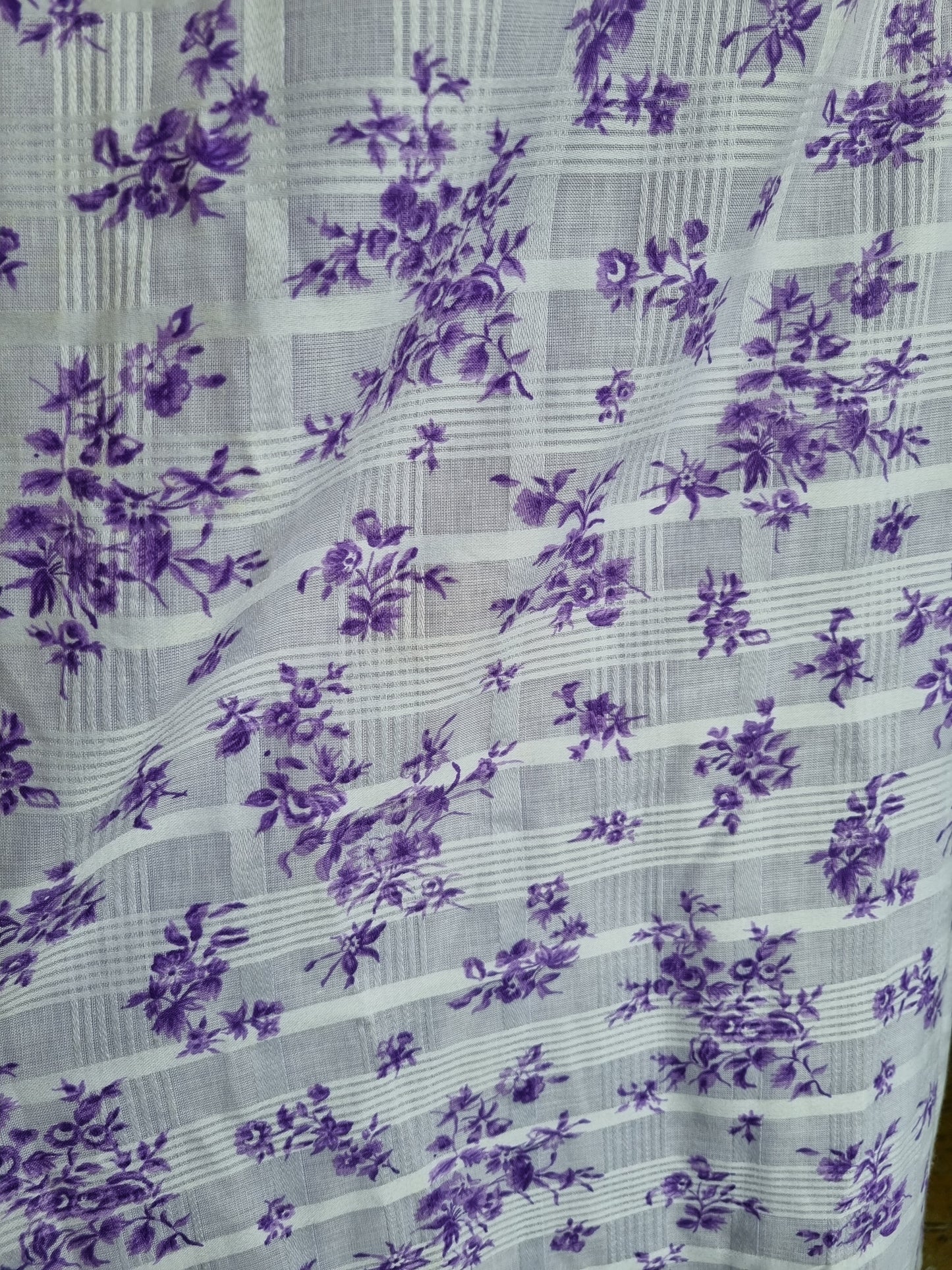 Hilda Hawaii Vintage Purple Floral Prairie Dress Bow Detail UK 10
