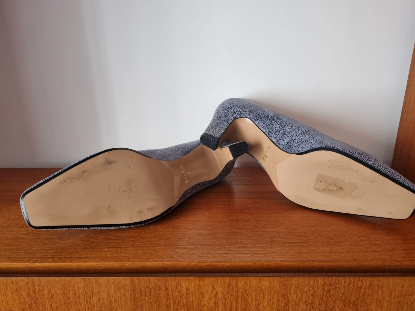 Vintage Van Dal Navy Blue Soft Square Toe Heeled Shoes Size 7