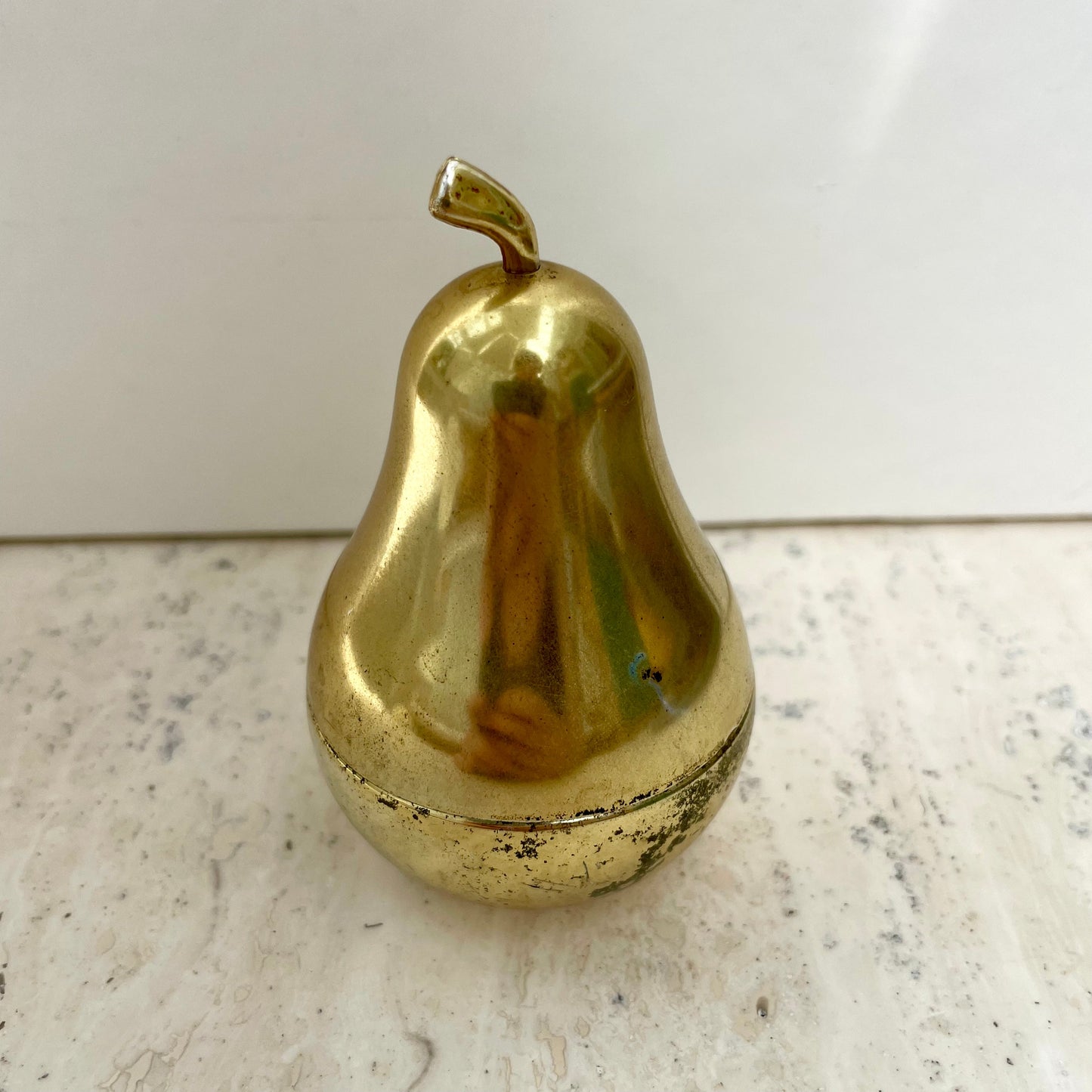 Vintage Avon Silver Pear Crème Sachet Perfume Bottle. Chic Ultra. 19ml. Empty.