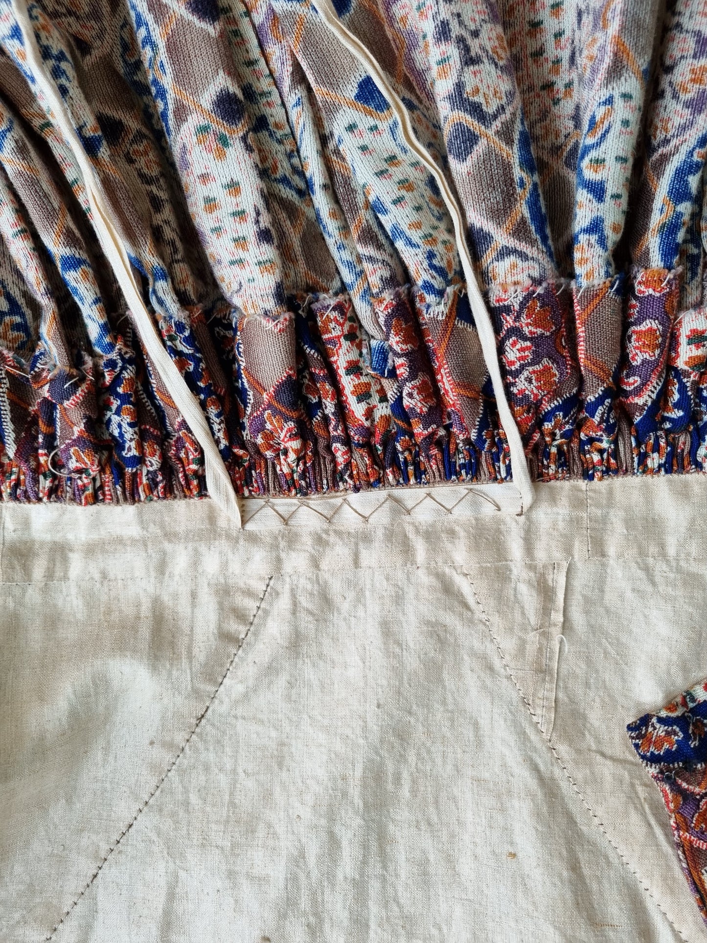 Handmade 1950s Vintage Brown Paisley TwoPart Tie Dress UK 8 - Vintage Appreciation Society