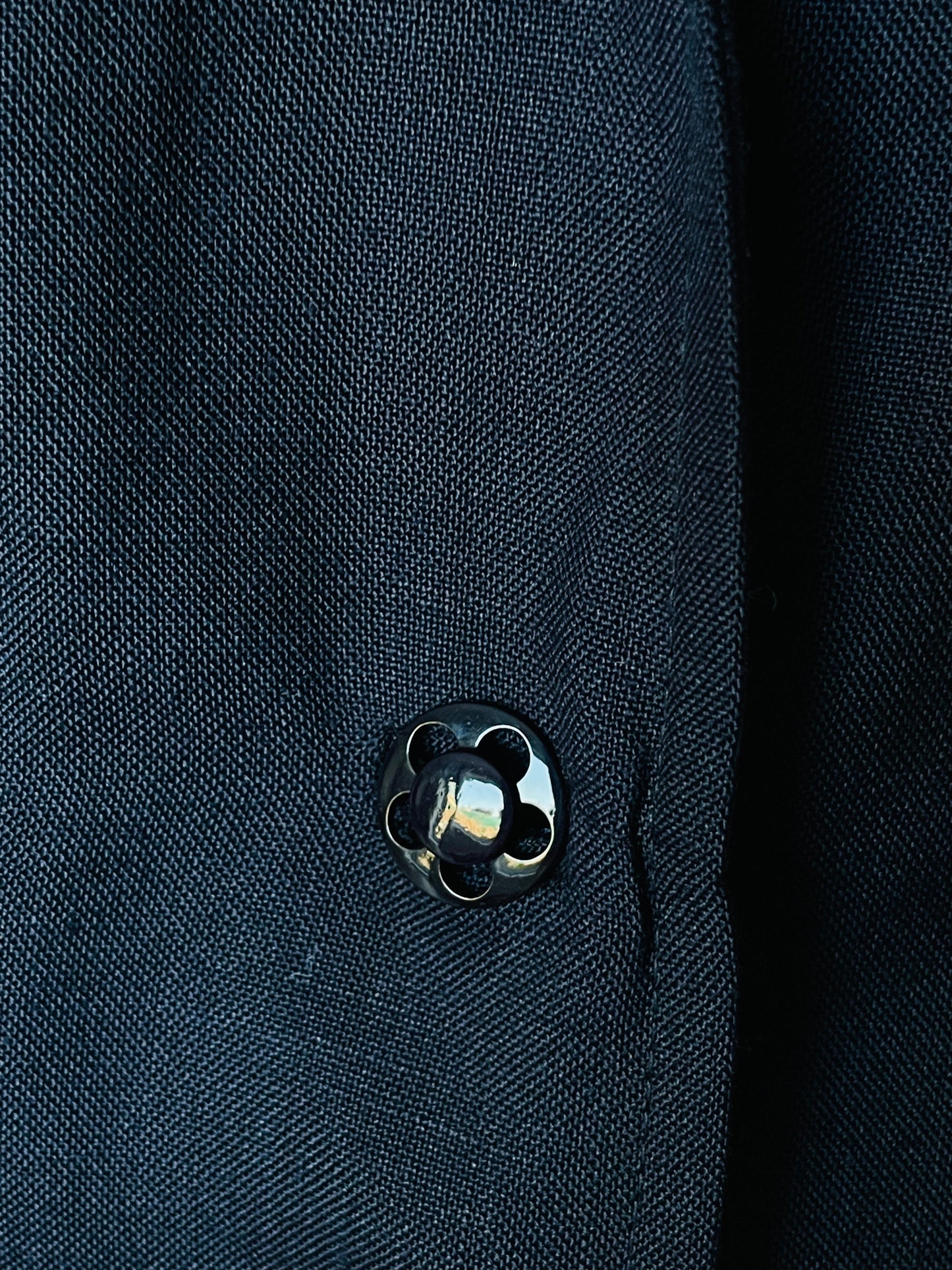 Vintage Luisa Firenze 60s Navy Blue Flower Power Dress