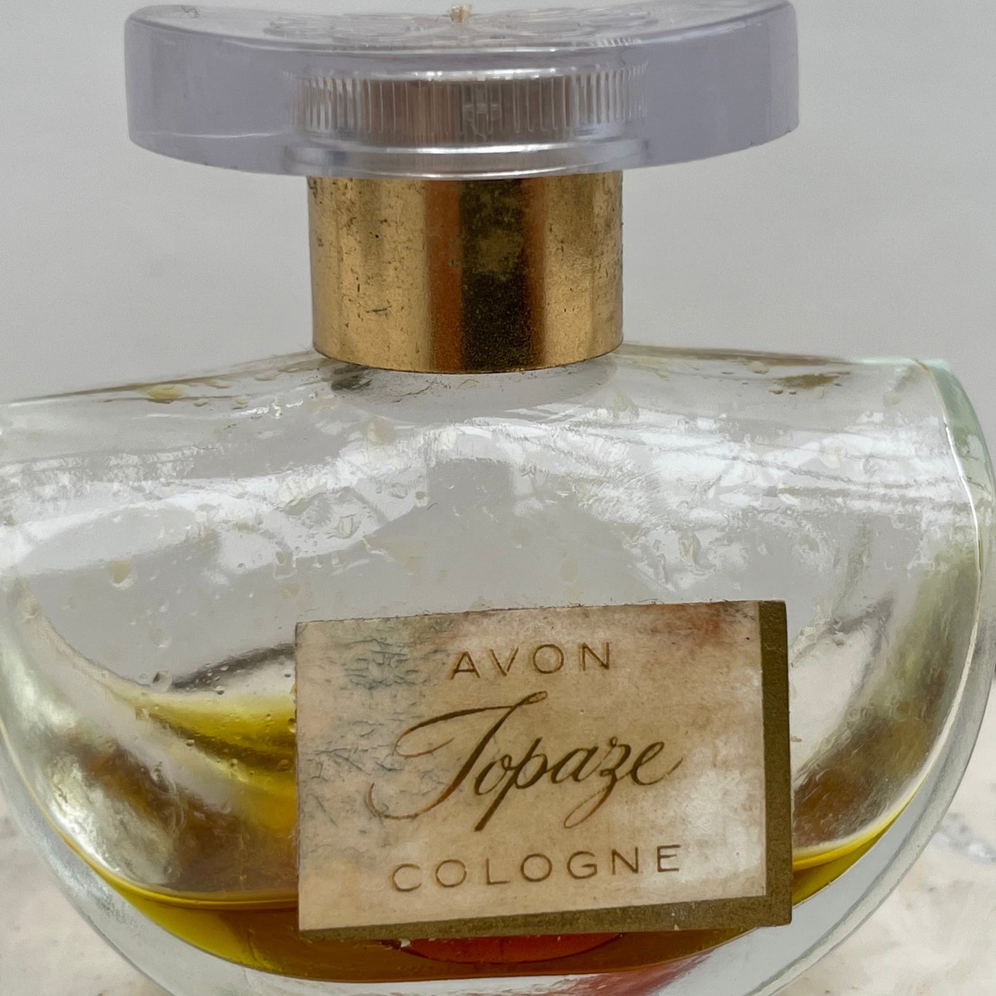 Vintage Avon Topaze Cologne Rocking Design Perfume Bottle 10% Full