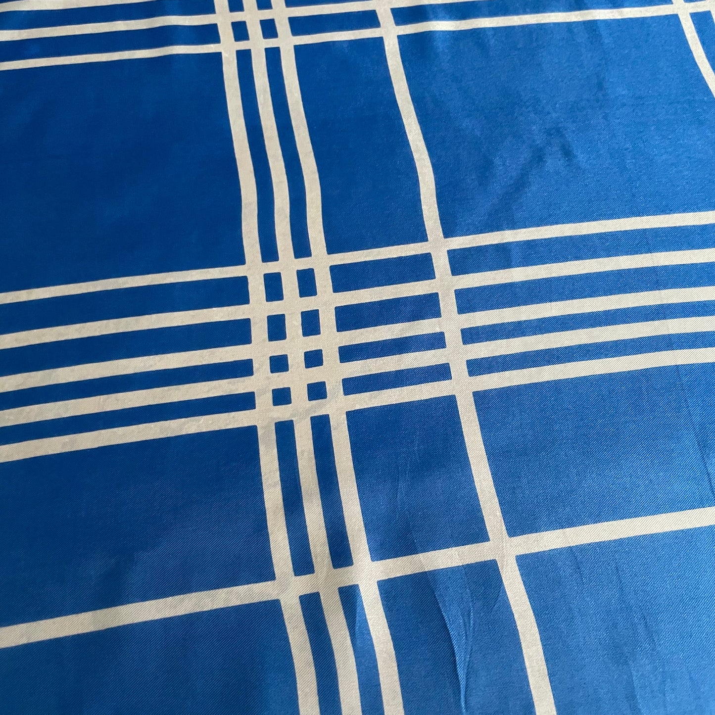 The Blue Checkered One Vintage Scarf Unique Handmade Accessory