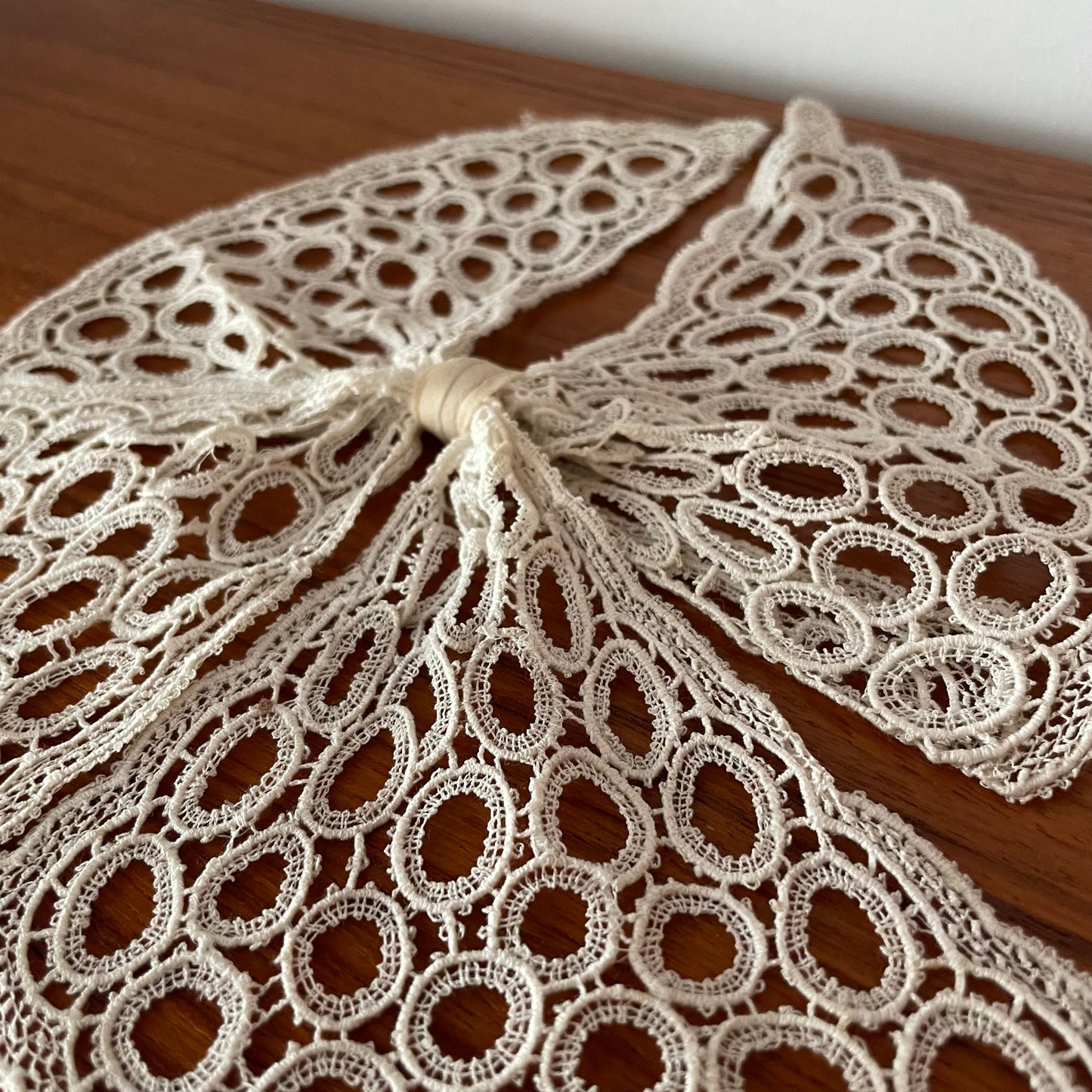 Vintage Victorian Antique Handmade Oversized Lace Bow Brooch