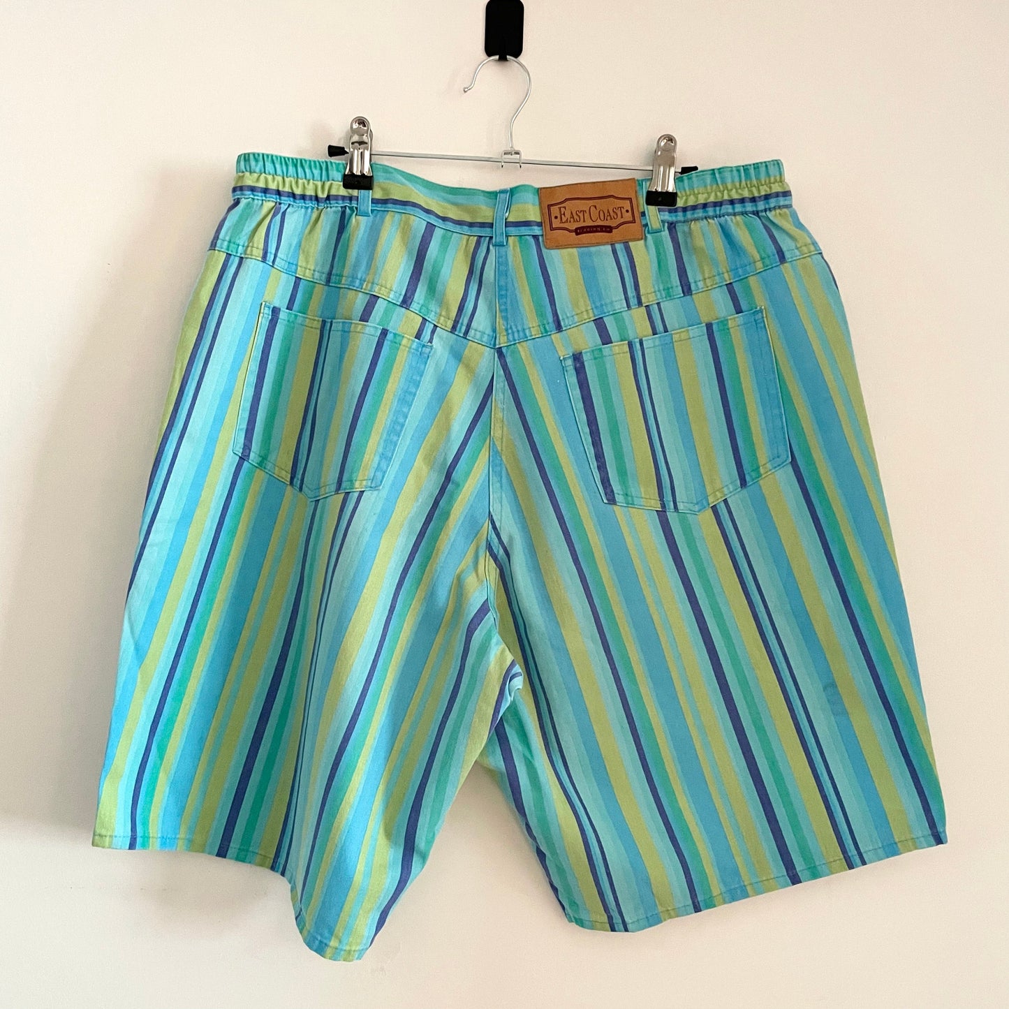 Vintage East Coast Trading Co Striped Shorts in Blue and Green