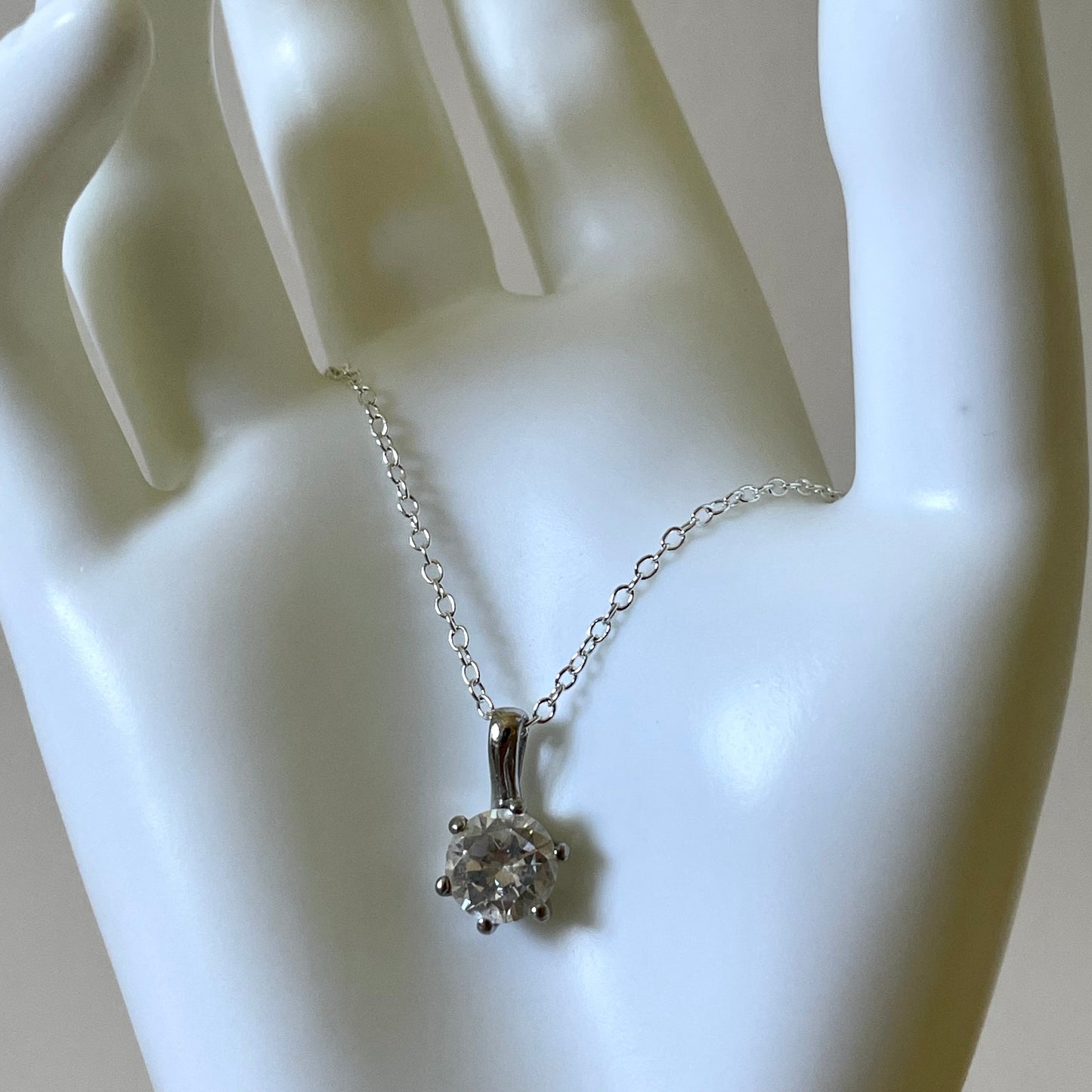 Necklace Vintage Sterling Silver Cubic Zirconia 925 Pendant