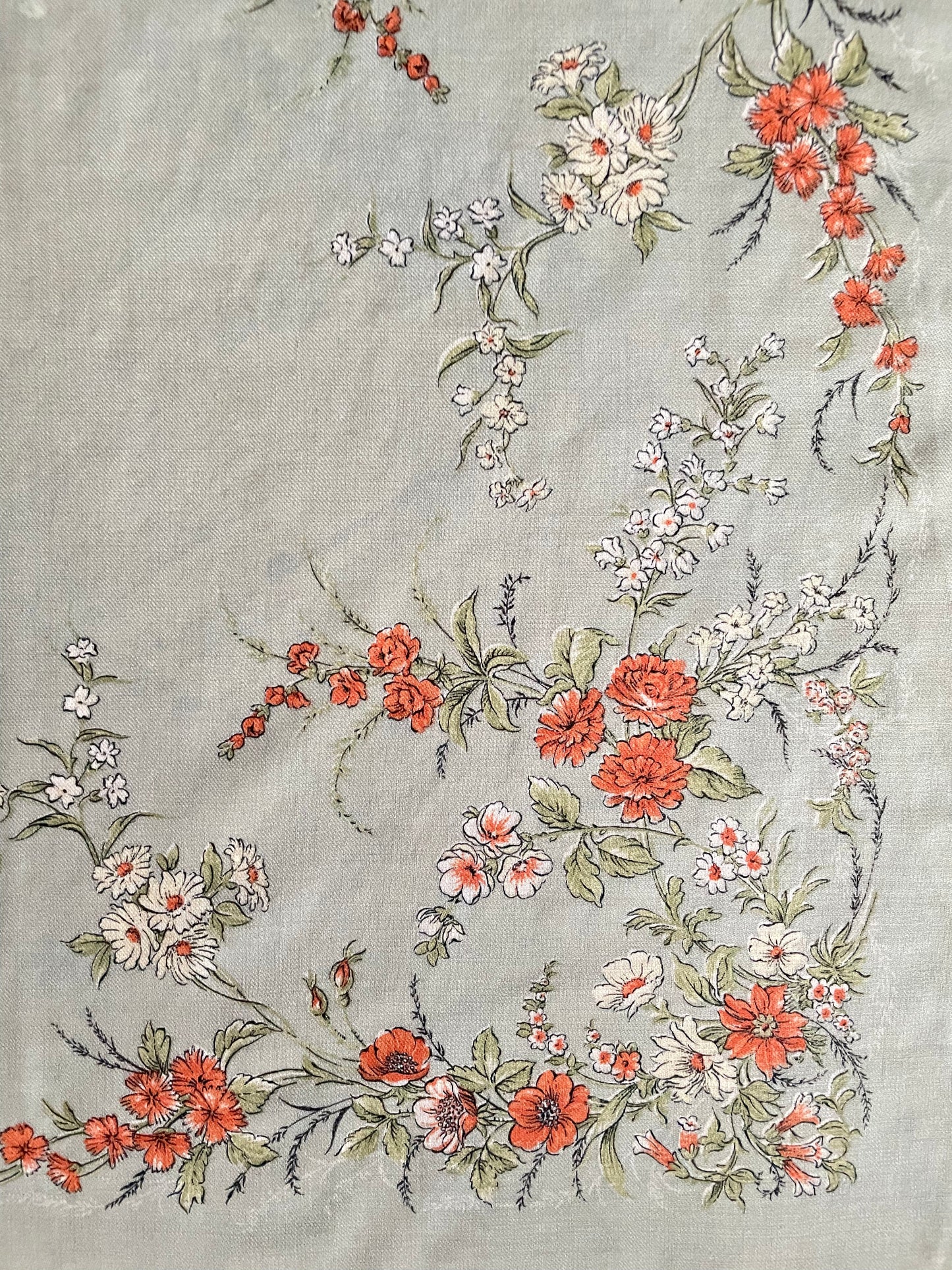 The Meadow Scarf Vintage Floral Design Handmade Accessory