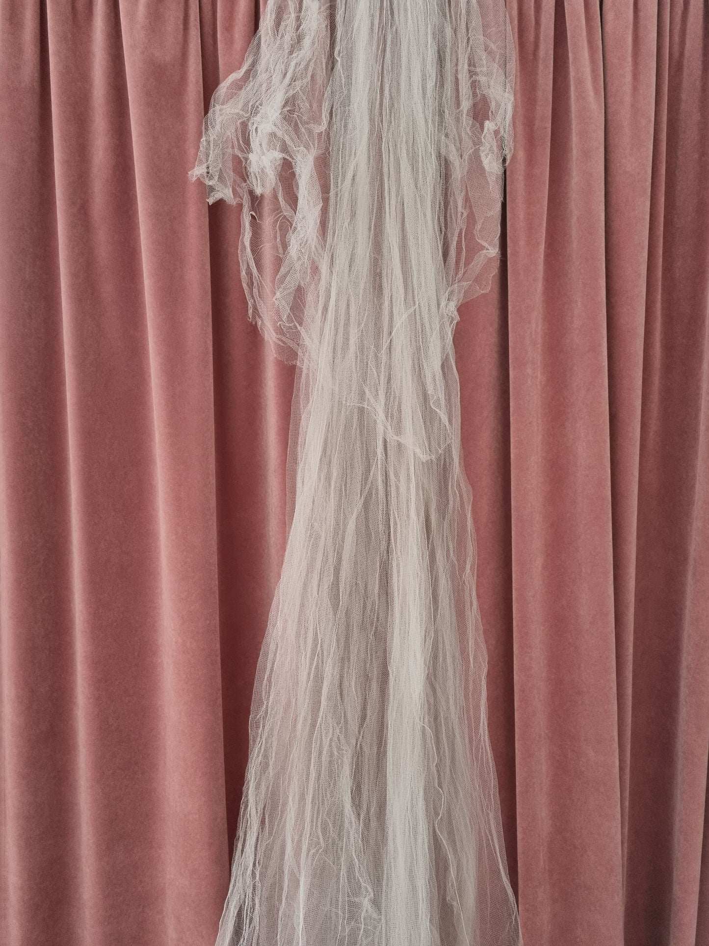 French Vintage Two Tier Tiara Long Veil with Boxed Charm