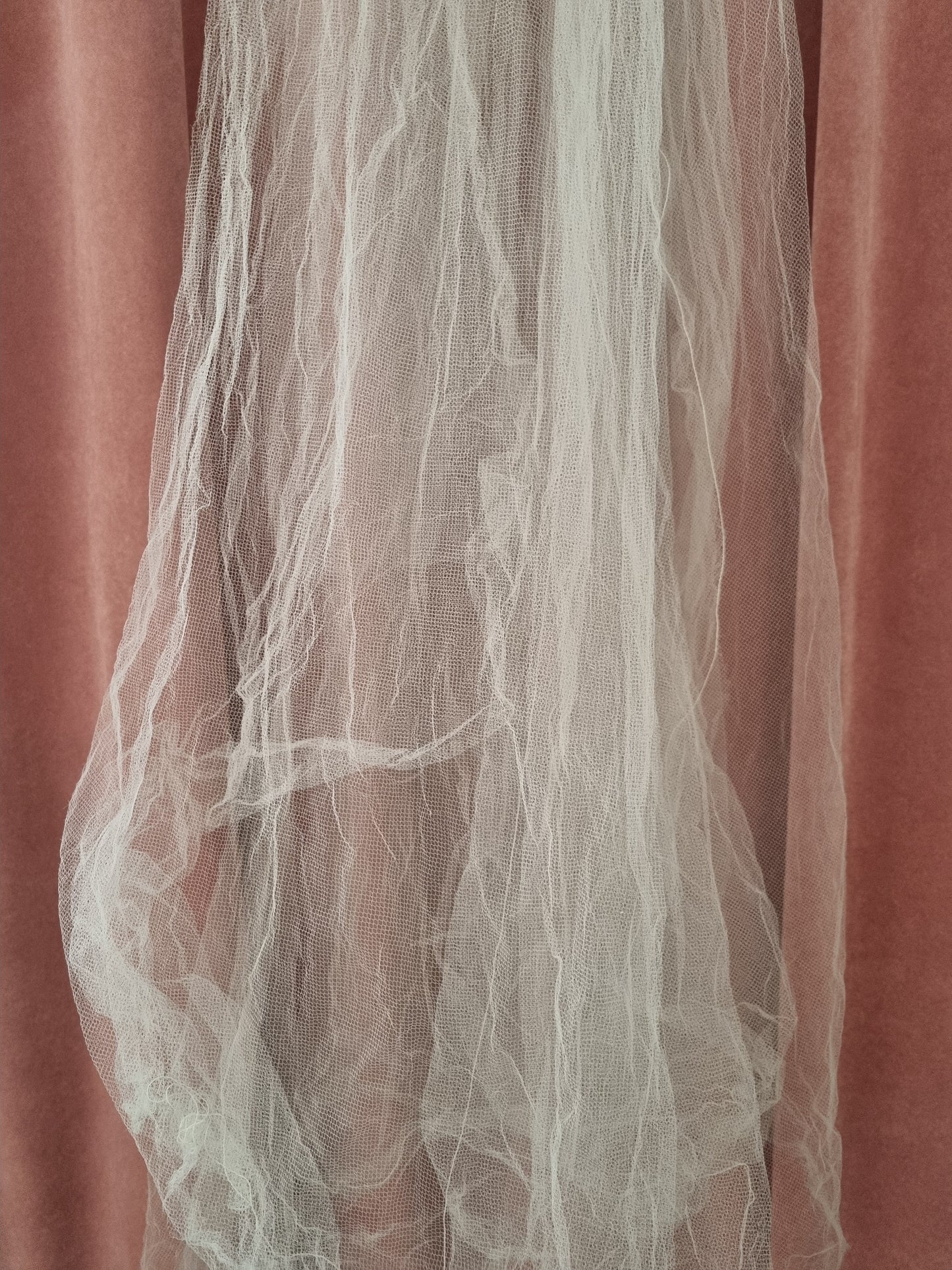 French Vintage Two Tier Tiara Long Veil with Boxed Charm