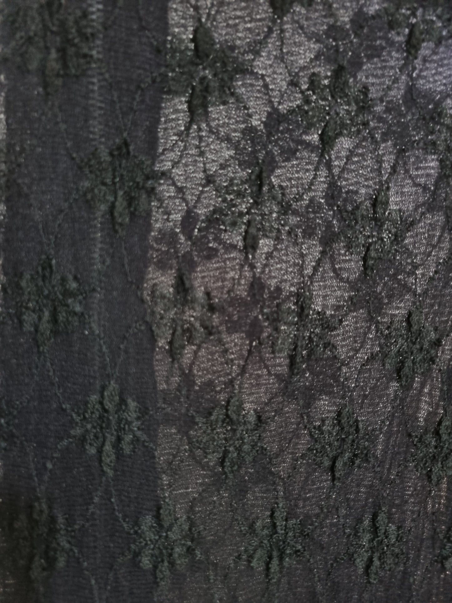 Handmade Black Sheer Floral Lace Flounce Maxi Evening Vintage Dress UK 12