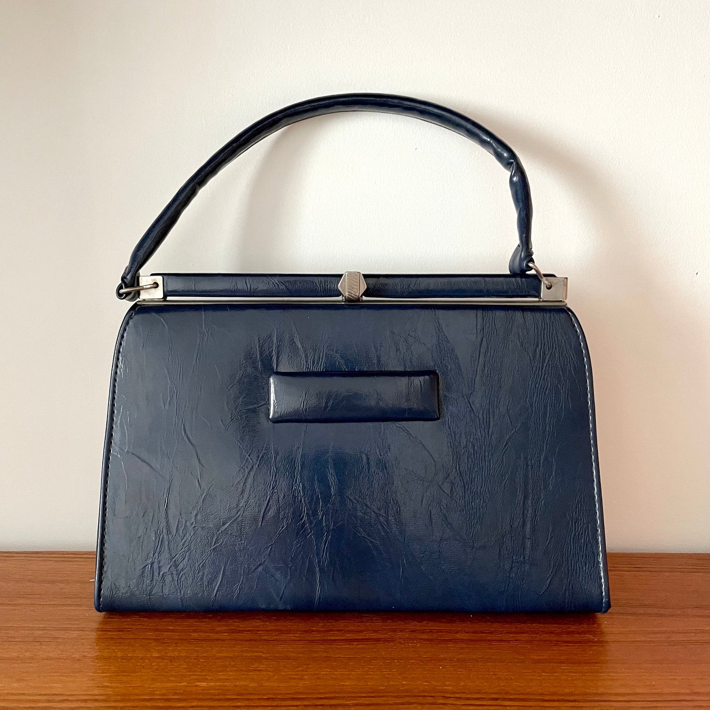 Vintage Blue APD A Dittner Leather Top Handle Handbag