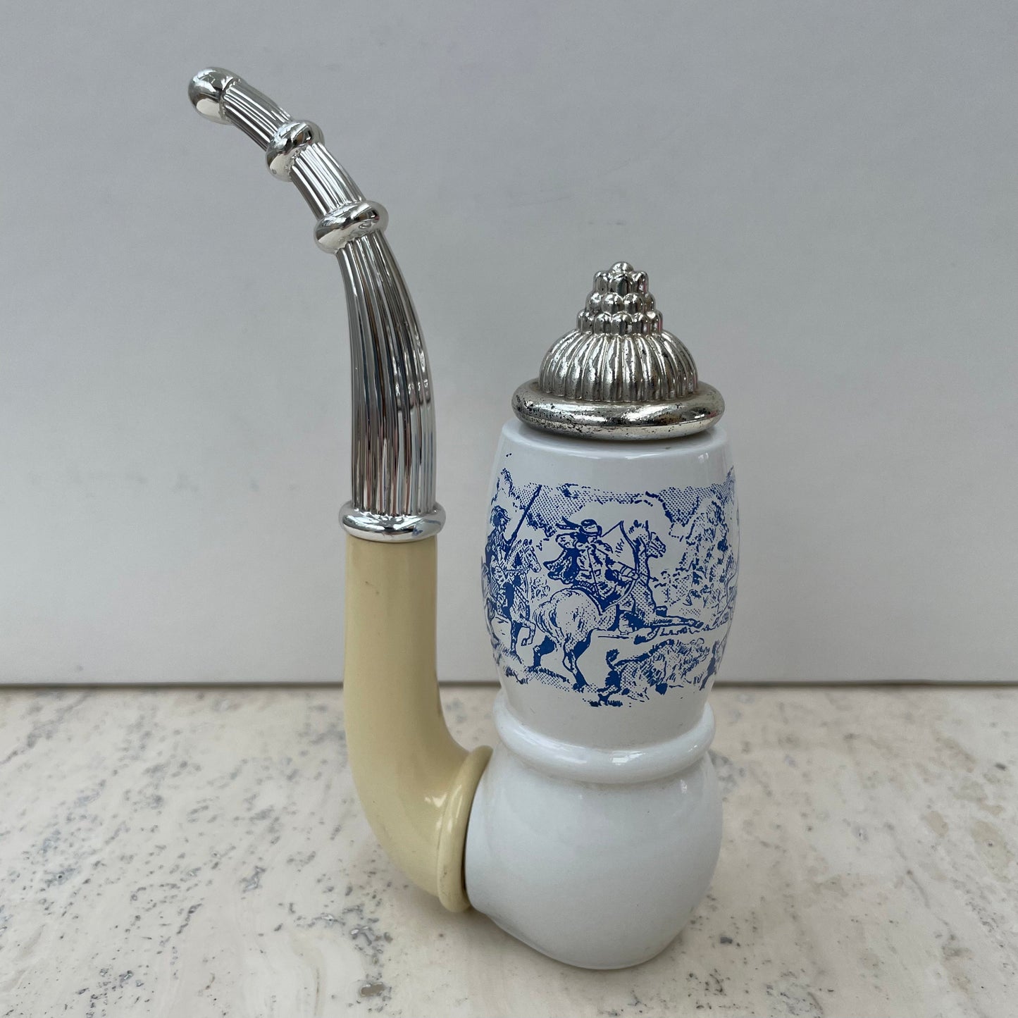 Vintage Avon 1970s Dutch Pipe Tai Winds Aftershave Lotion 60ml Bottle. Blue and White.