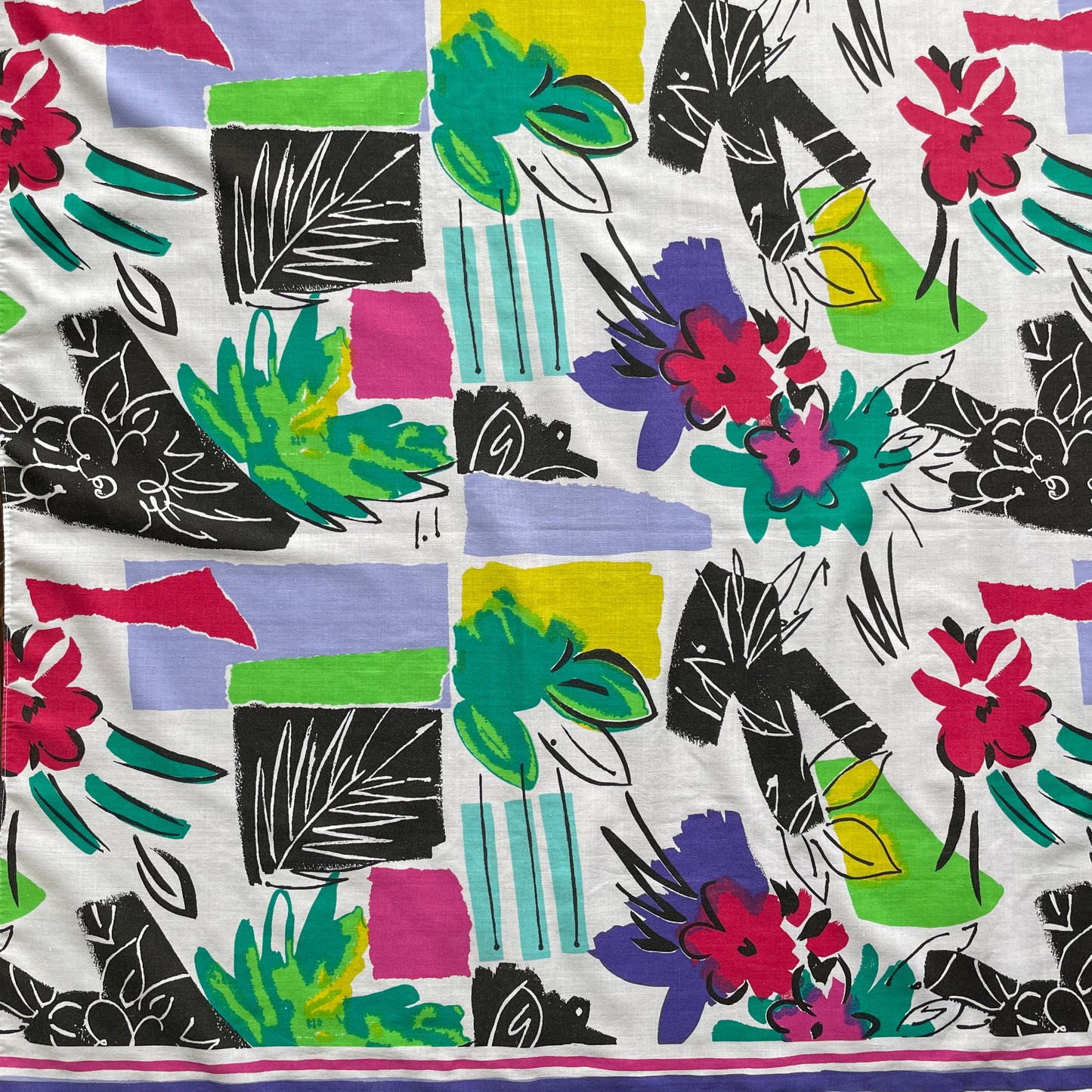 Vintage Mary Quant Abstract Floral Fabric, Tablecloth or Sarong