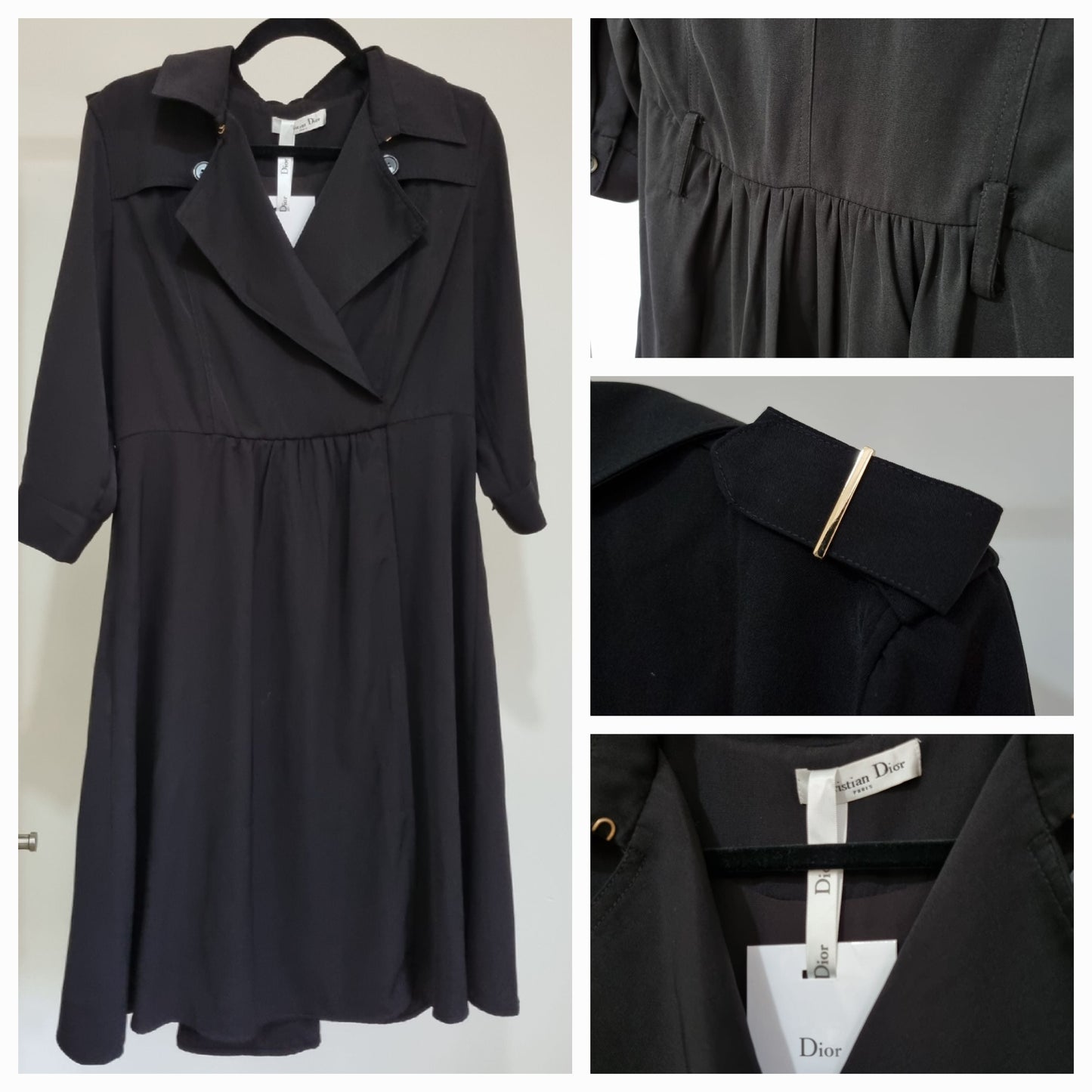 Dior Vintage Little Black Swing Dress (SMALL) - Vintage Appreciation Society