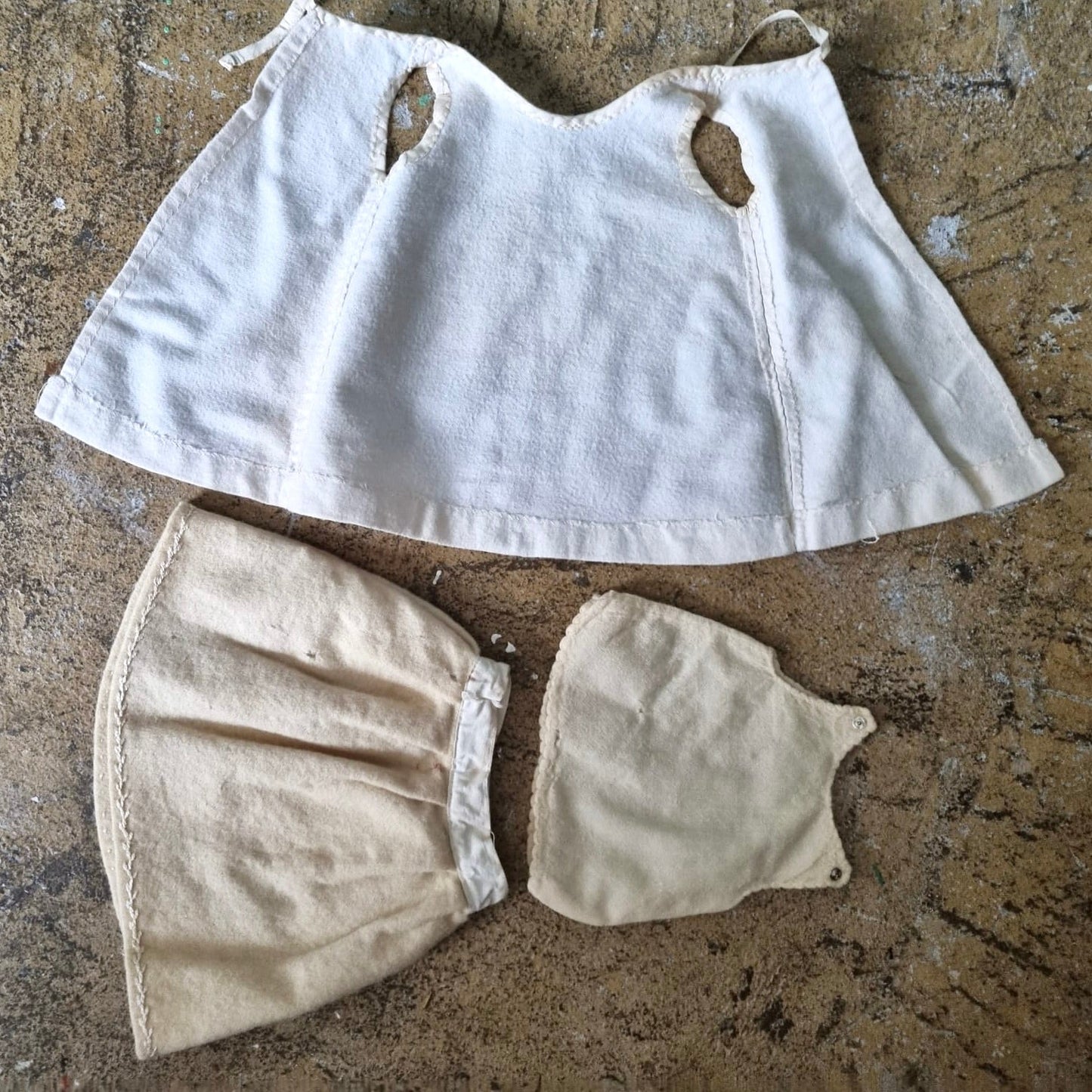 Vintage Antique Full Baby White Outfit Christening Set of 3