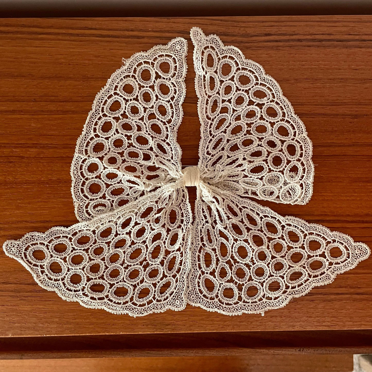 Vintage Victorian Antique Handmade Oversized Lace Bow Brooch