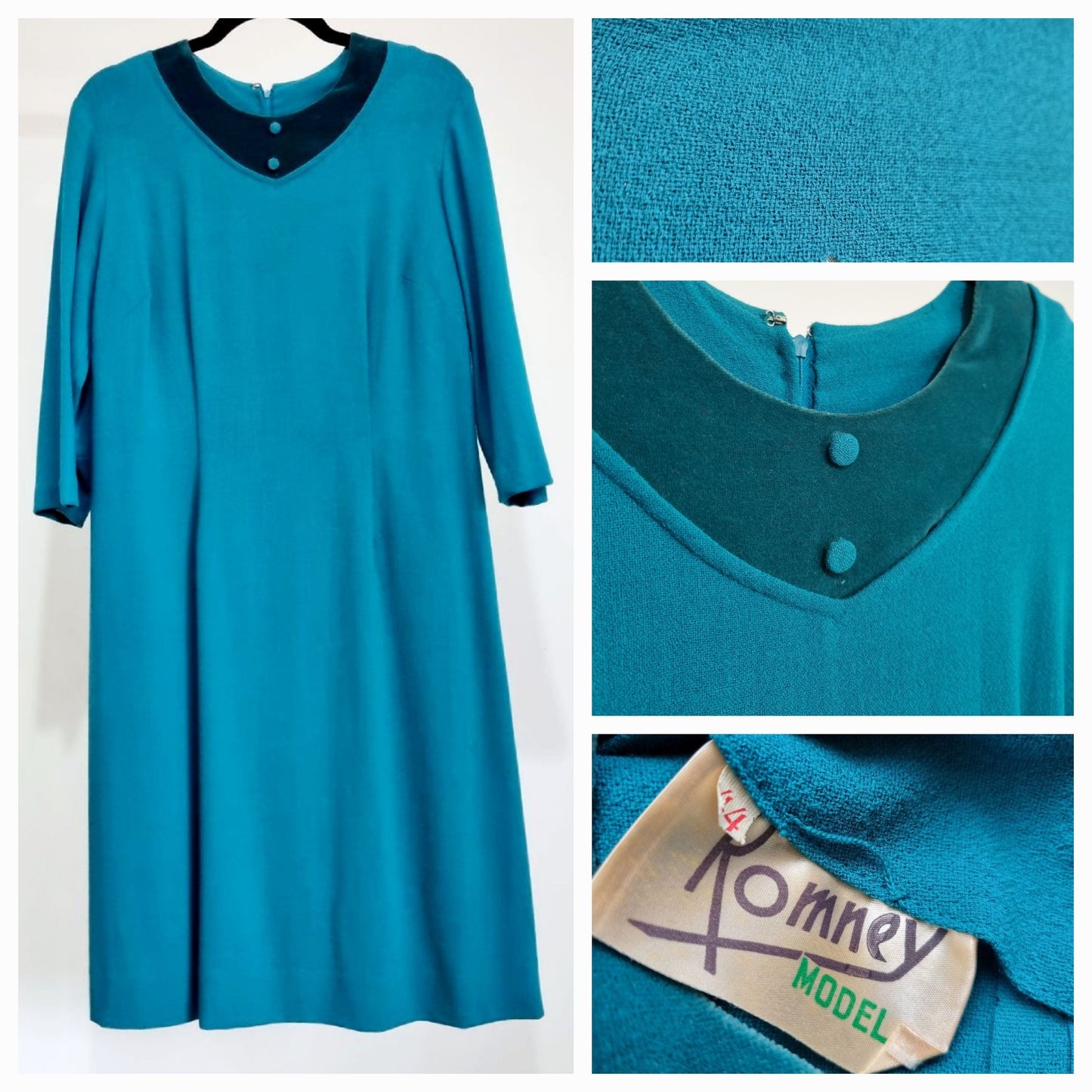 Romney Midsize Vintage Dress UK 14 - Vintage Appreciation Society