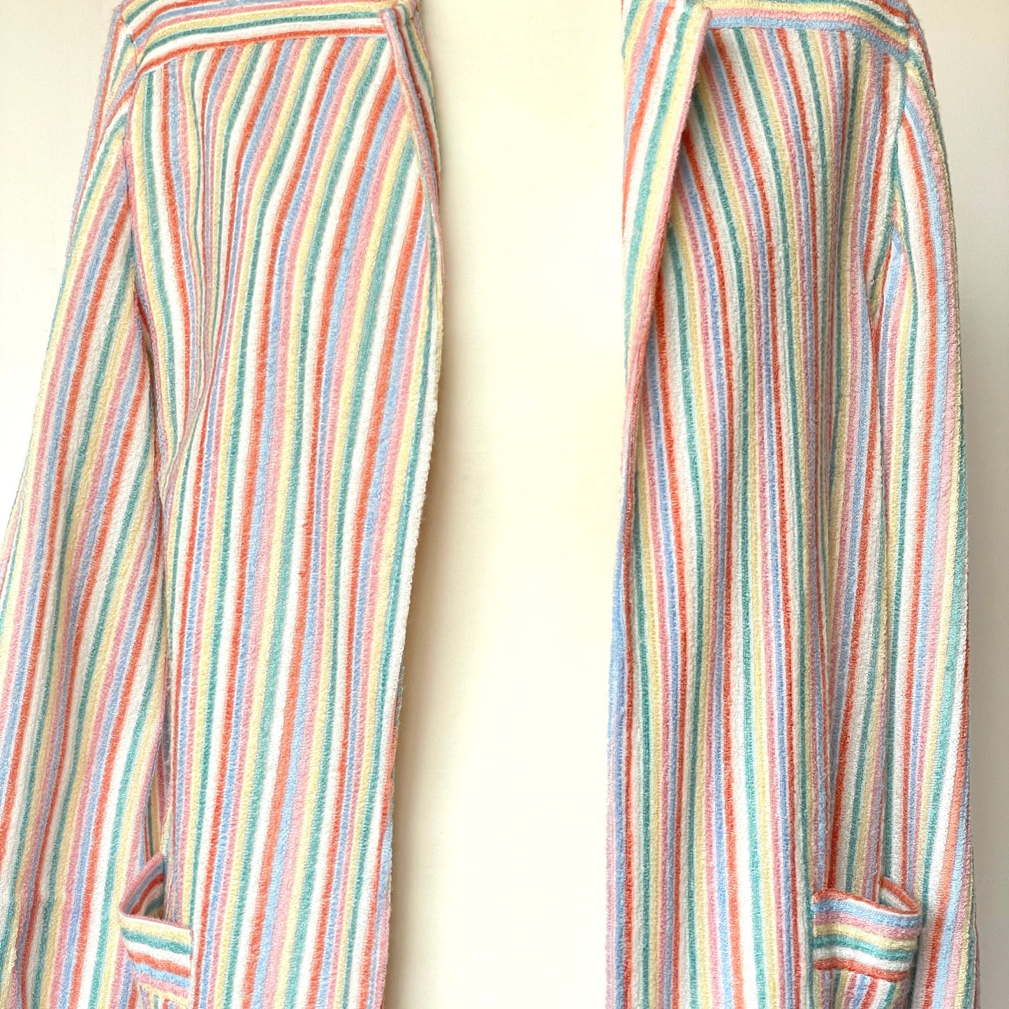 Vintage Terry Towelling Pastel Striped Summer Blazer Jacket