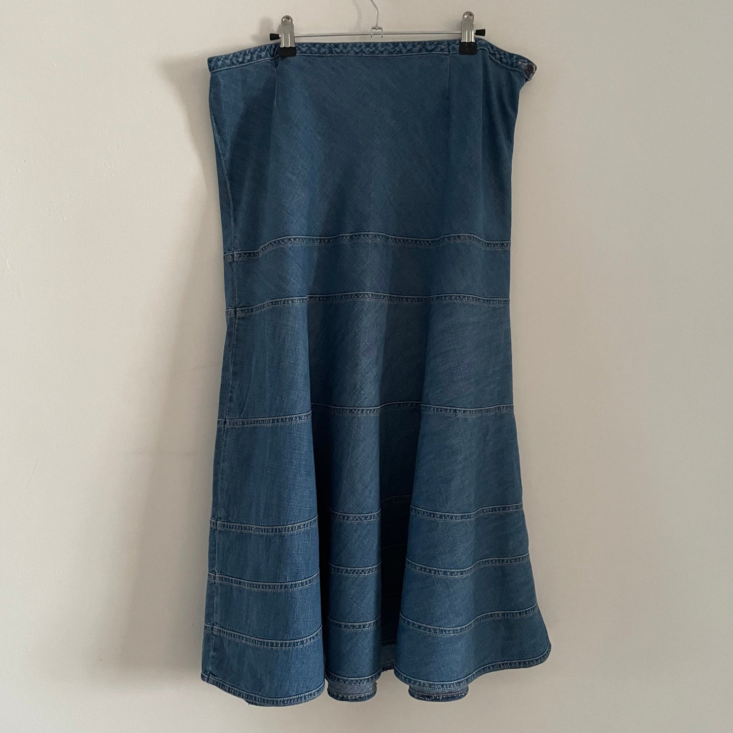 Vintage Roman Originals Blue Denim Panel Maxi Skirt
