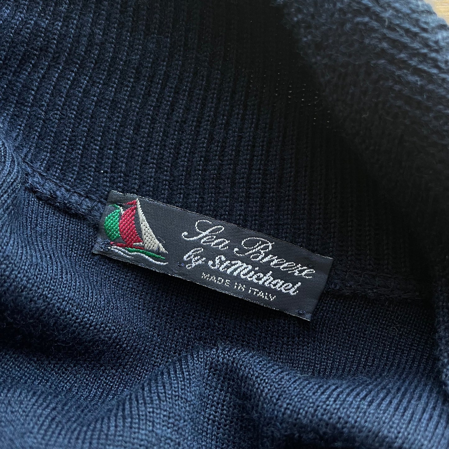 Vintage Navy Blue Sea Breeze St Michael Cowl Neck Jumper