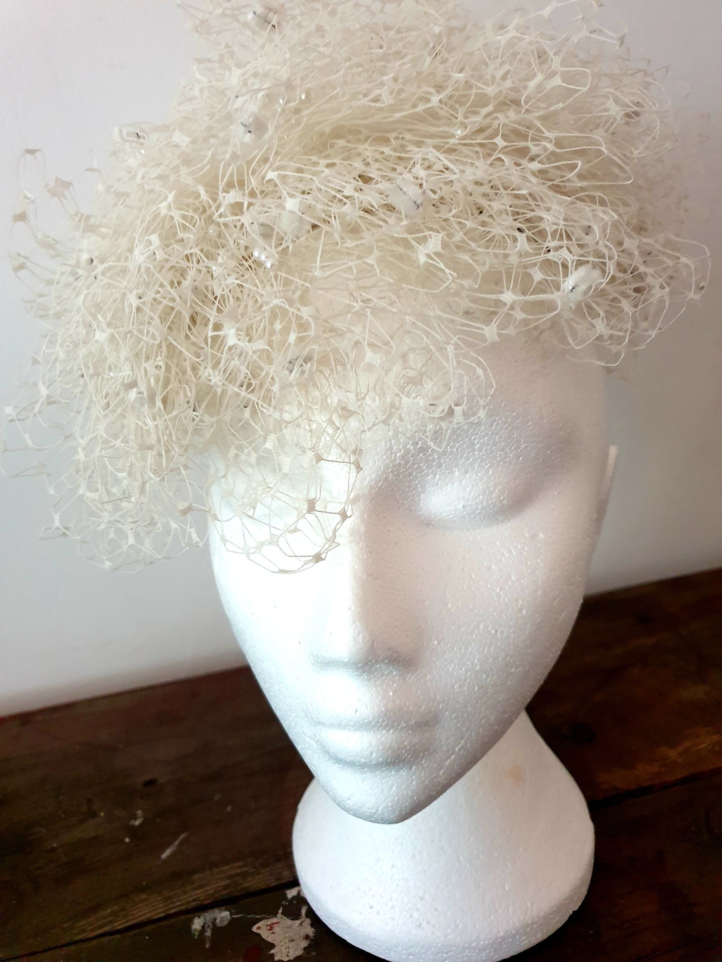 White Lace Beaded Fascinator Wedding Accessories