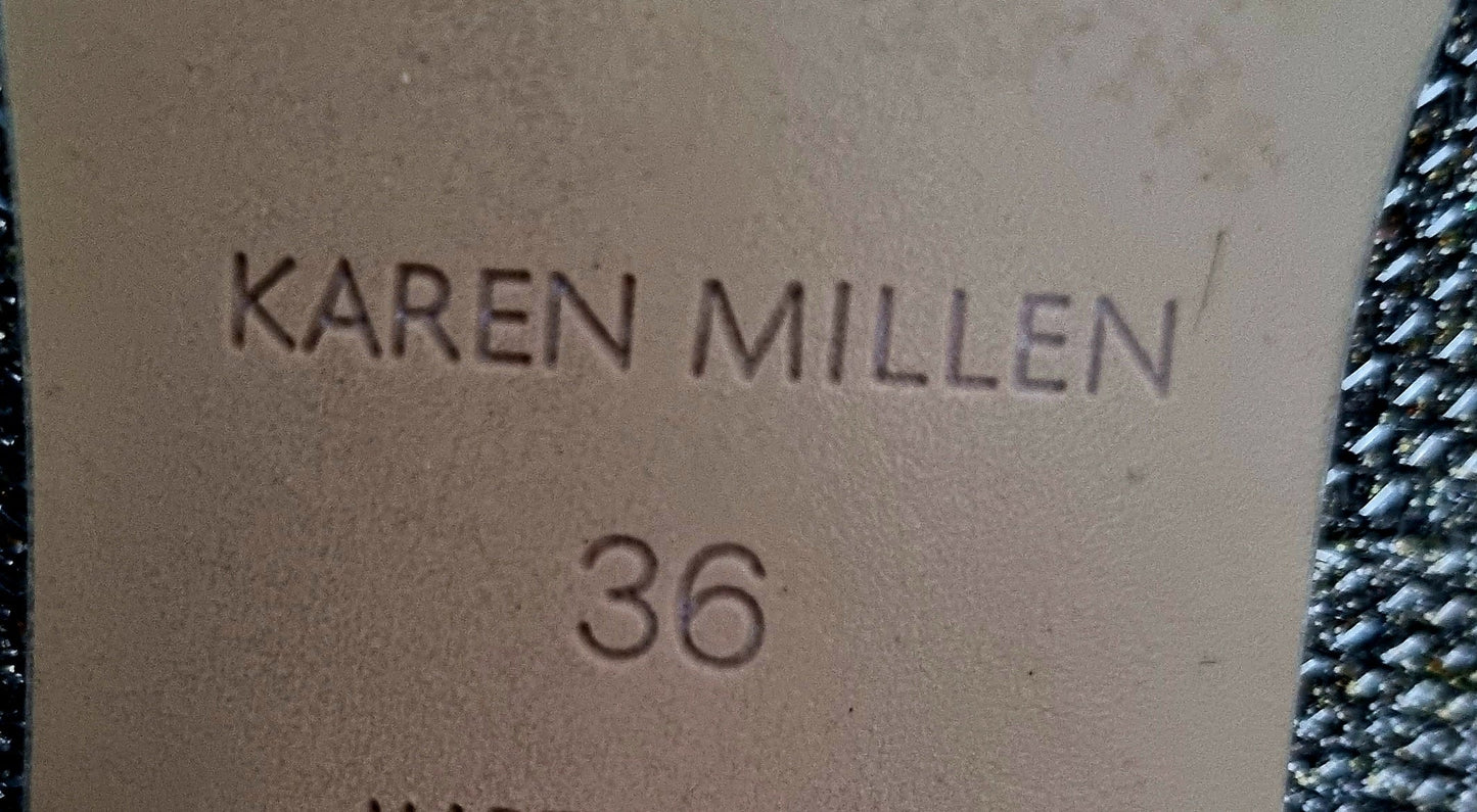 90s Sparkling Karen Millen Court Shoes Vintage Bridal UK 3.5