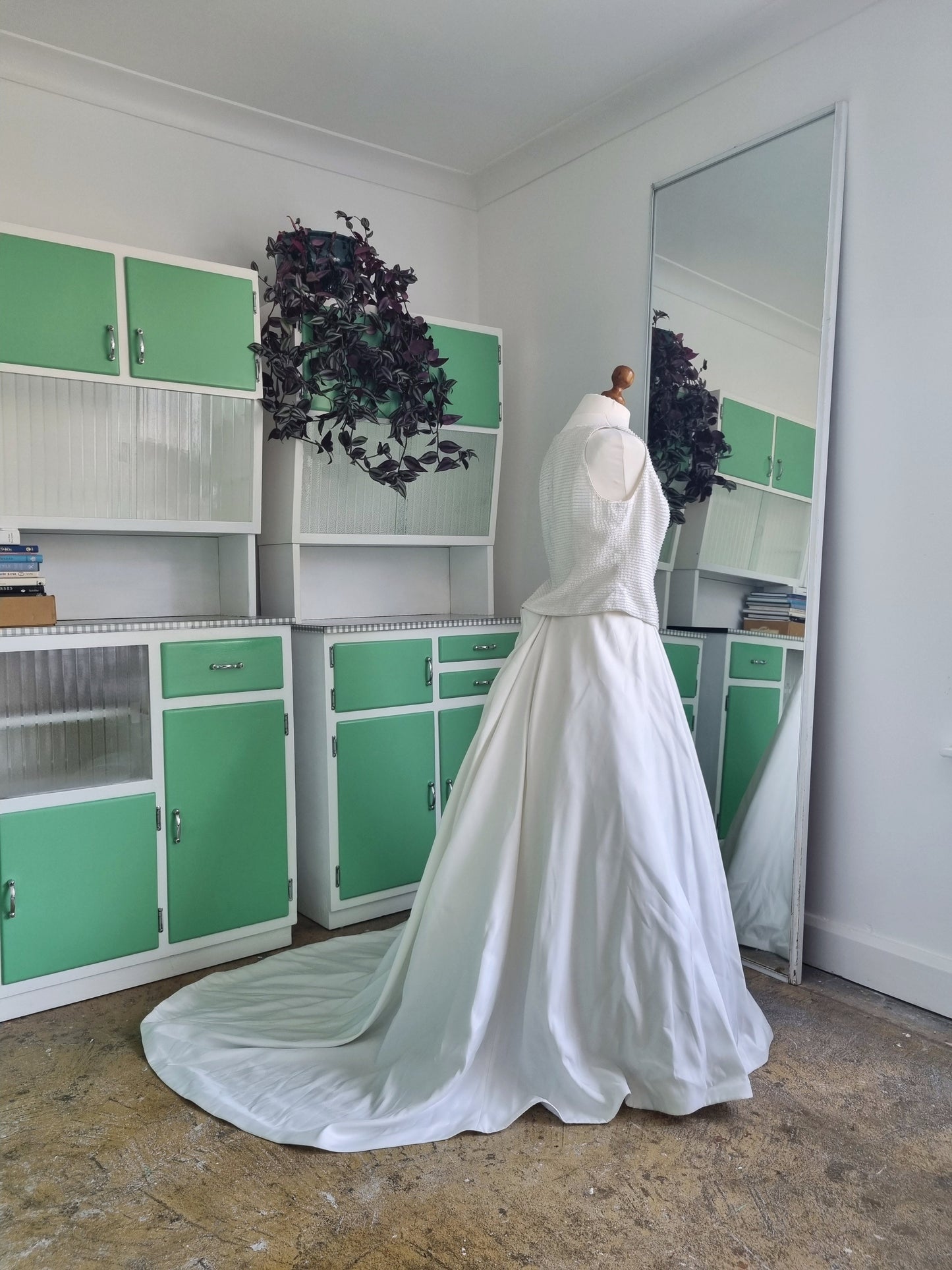 Vintage TwoPiece Wedding Dress UK12 US8 Beaded Bridal Set