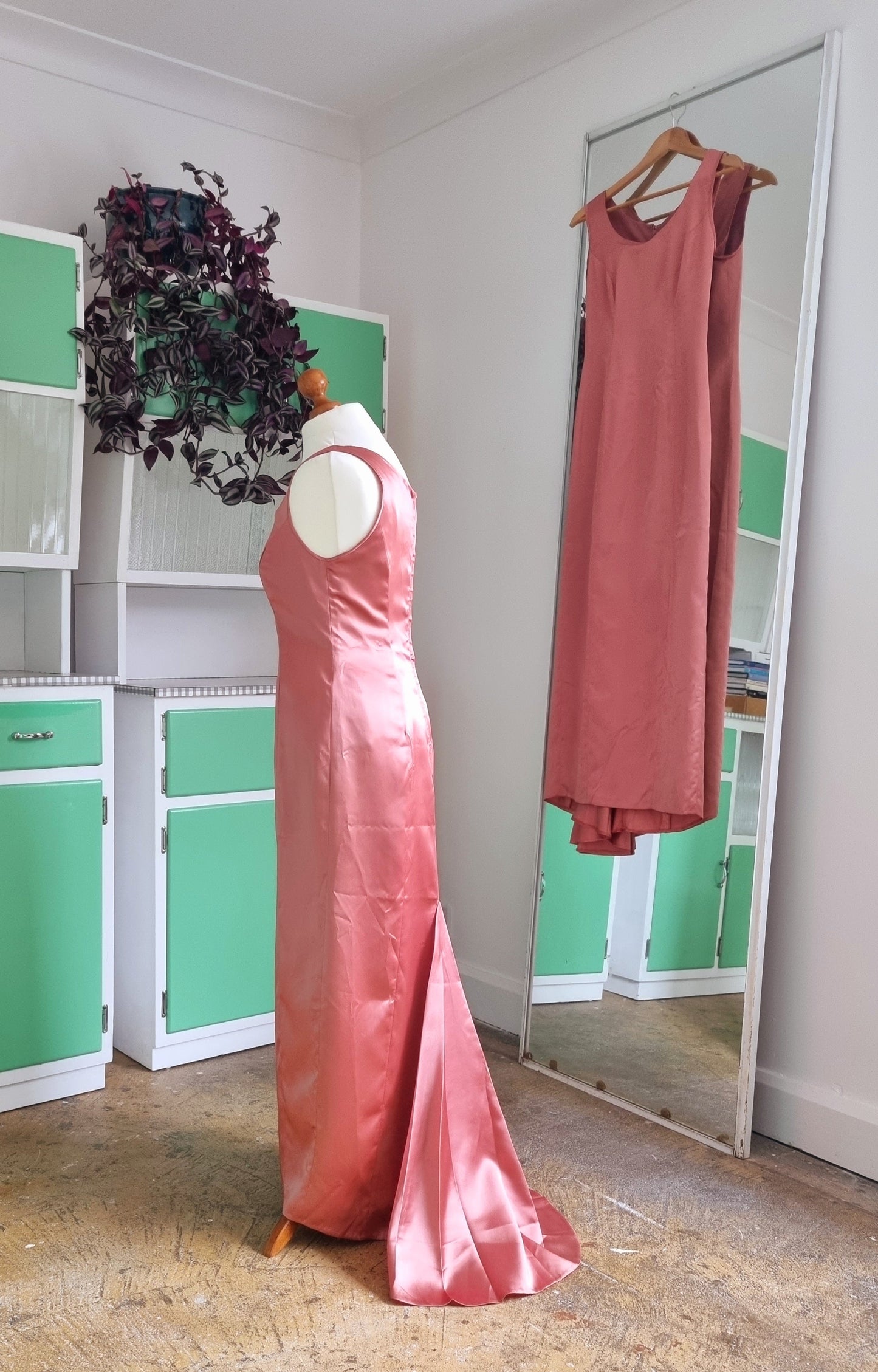 Dusty Pink Lined Bridesmaid Dress (UK1012). Two of these available in slightly different sizes. Price is for one.
