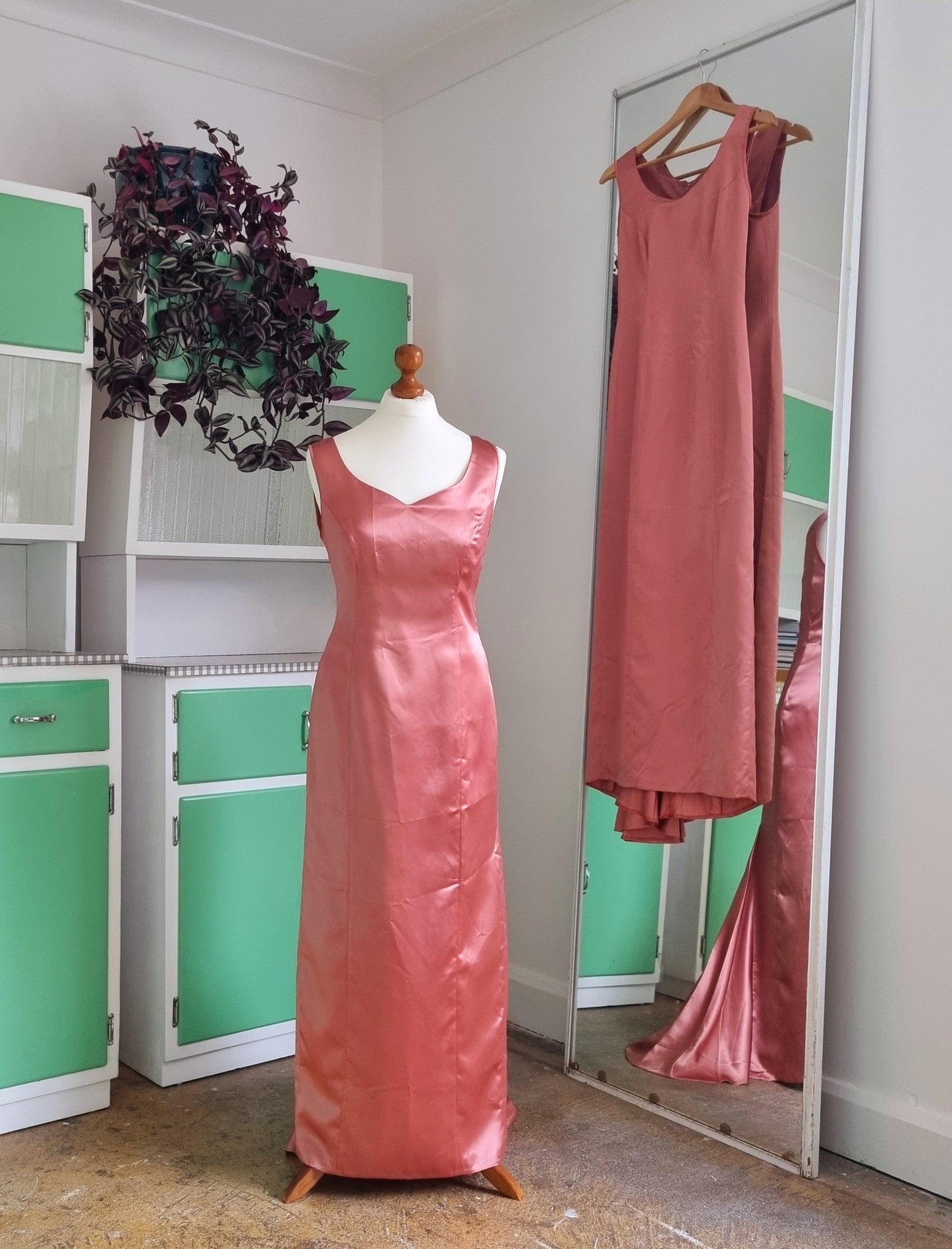 Dusty Pink Lined Bridesmaid Dress (UK1012). Two of these available in slightly different sizes. Price is for one.