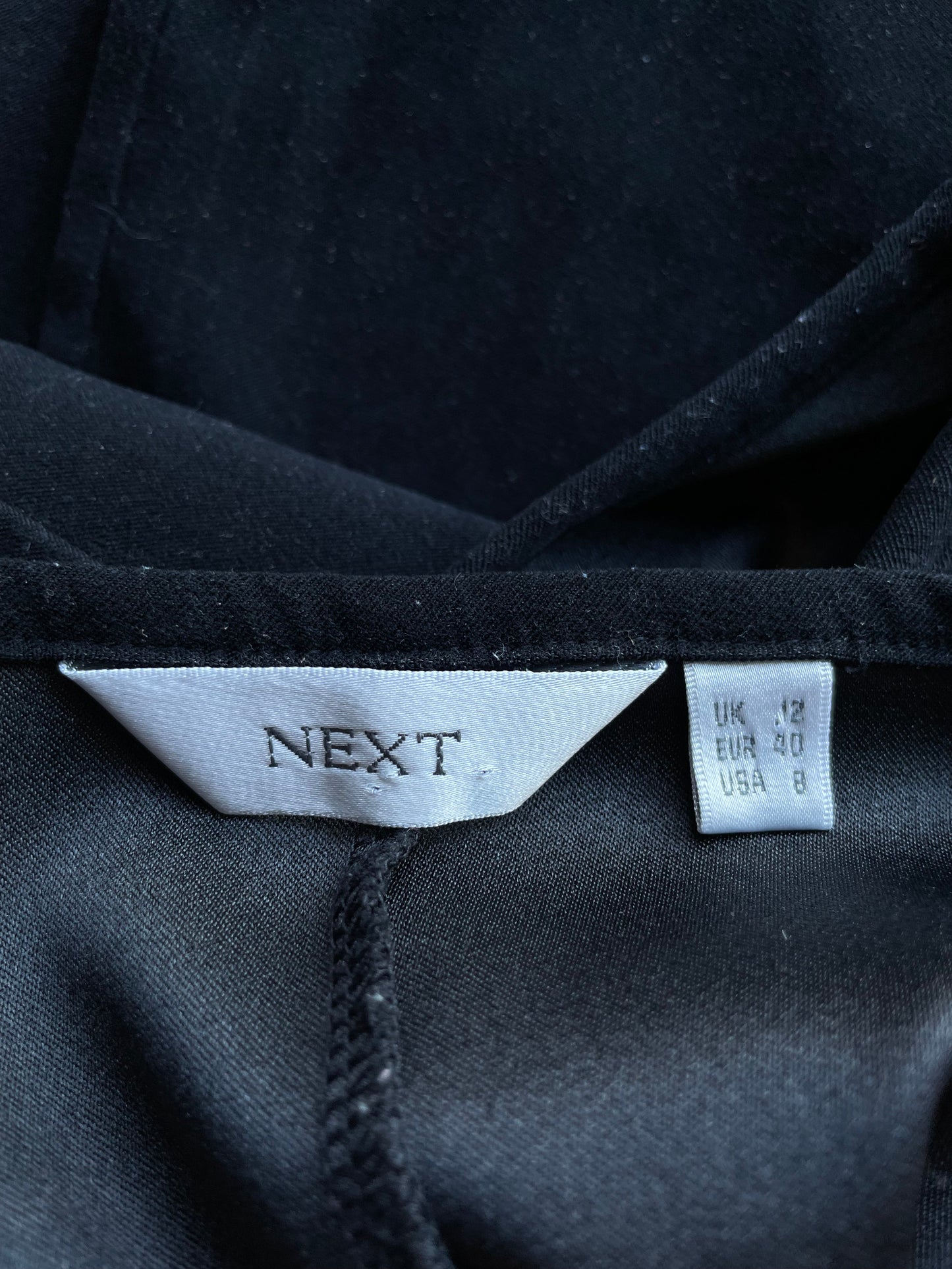 Vintage Next Little Black Velvet Sleeveless Dress Size 12