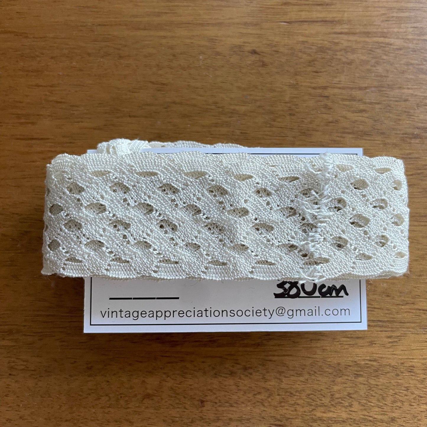 Vintage Antique Cream Crochet Cable Lace Trim Edging 3.8 Metres Craft Supplies