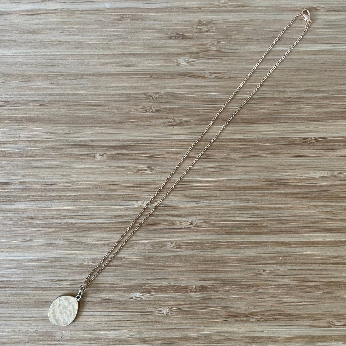 Necklace Vintage Hammered Statement Gold Tone Pendant Piece